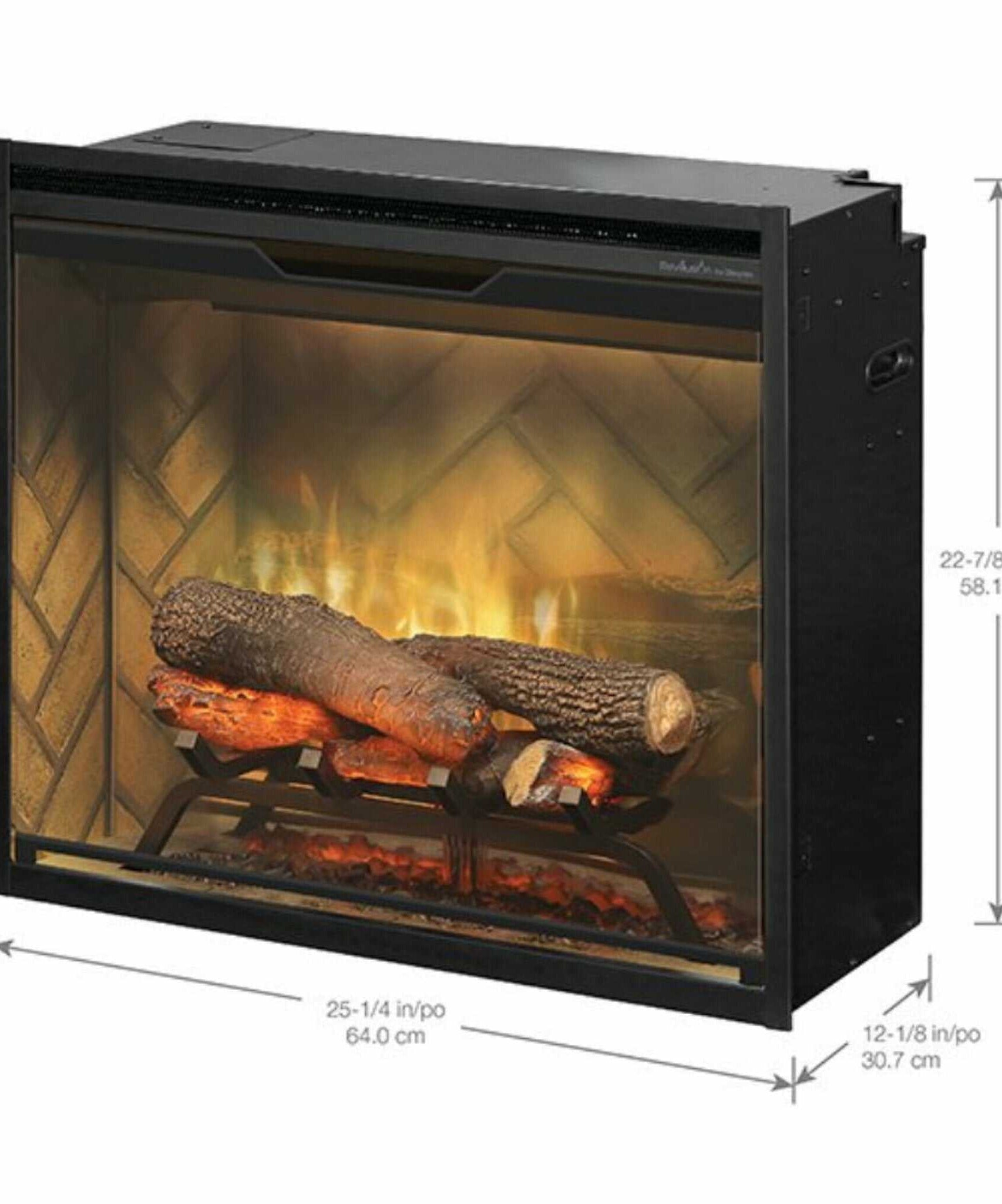 Dimplex Revillusion Herringbone Brick Built-In Electric Firebox With Front Glass [RBF30/36/42] (SAK12893)