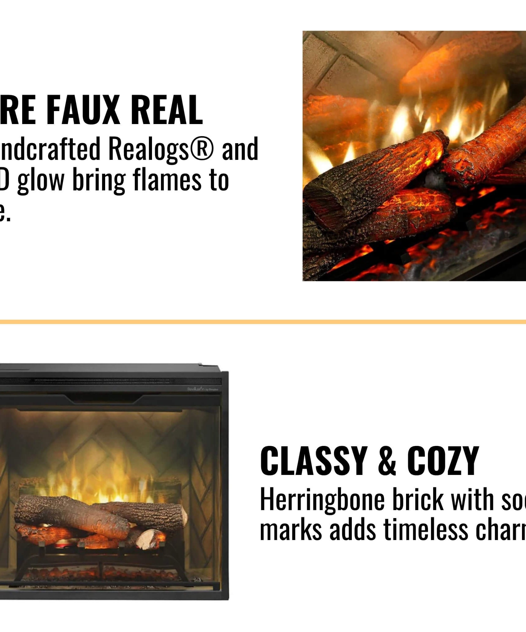 Dimplex Revillusion Herringbone Brick Built-In Electric Firebox With Front Glass [RBF30/36/42] (SAK12893)