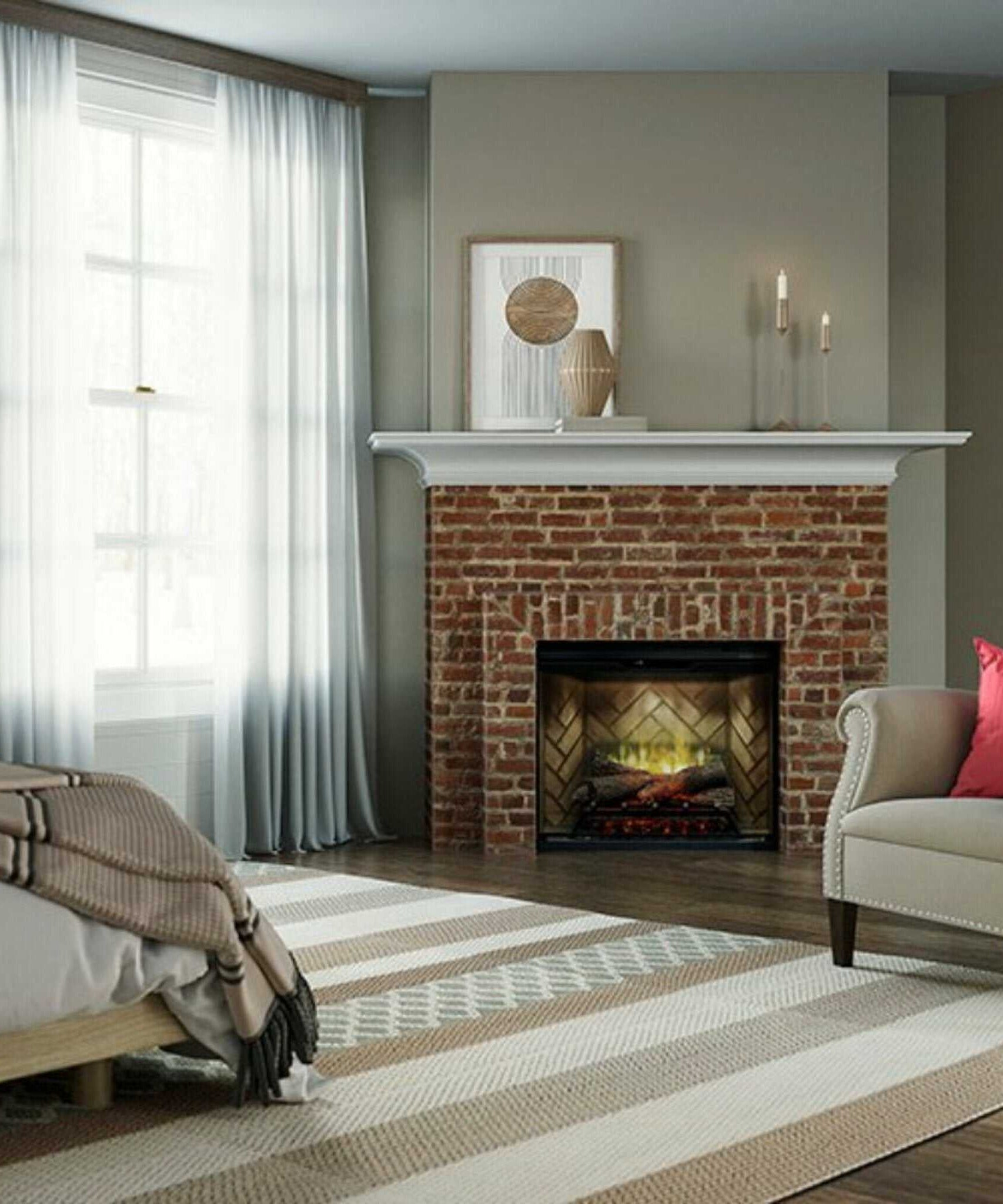 Dimplex Revillusion Herringbone Brick Built-In Electric Firebox With Front Glass [RBF30/36/42] (SAK12893)