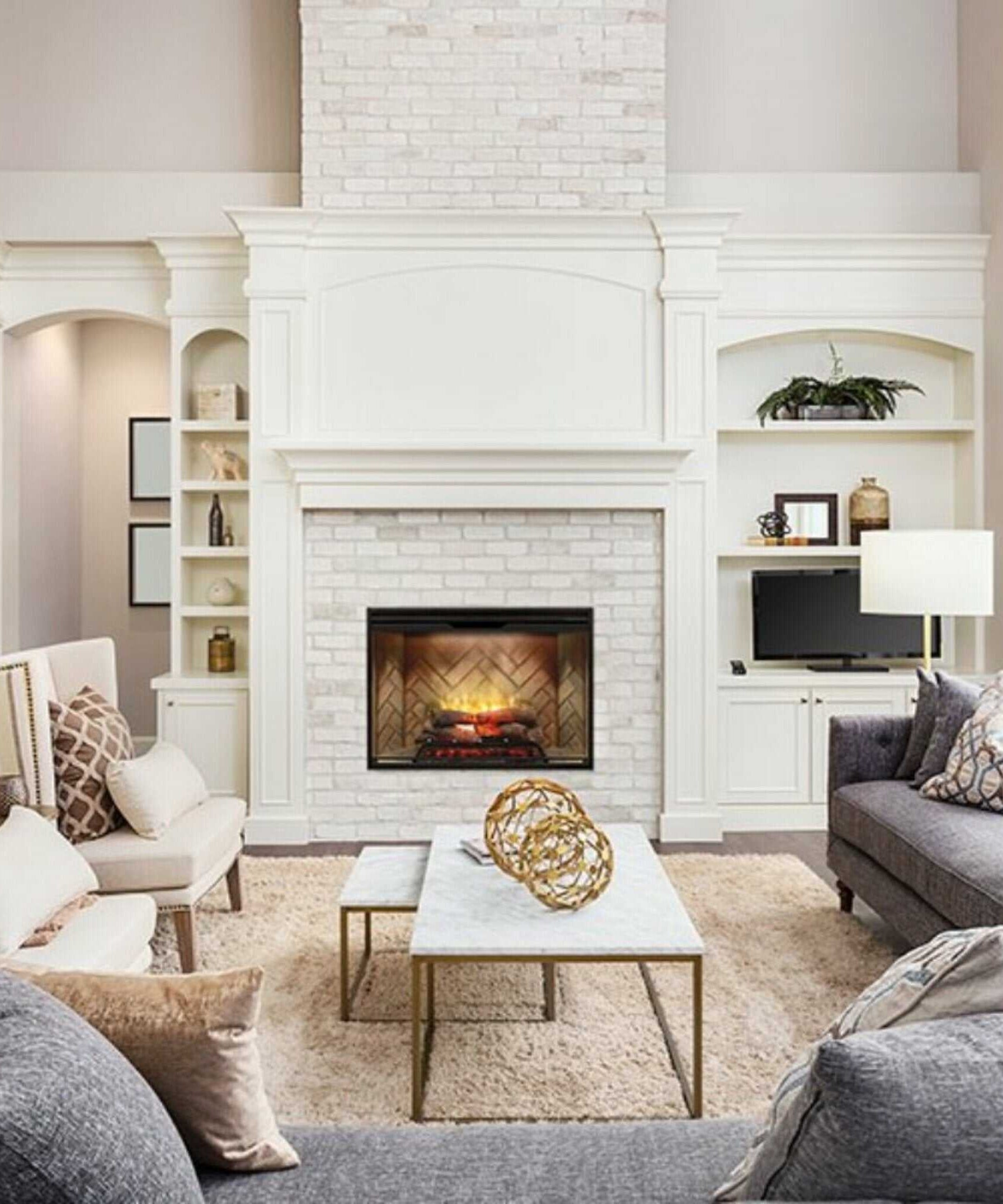 Dimplex Revillusion Herringbone Brick Built-In Electric Firebox With Front Glass [RBF30/36/42] (SAK12893)