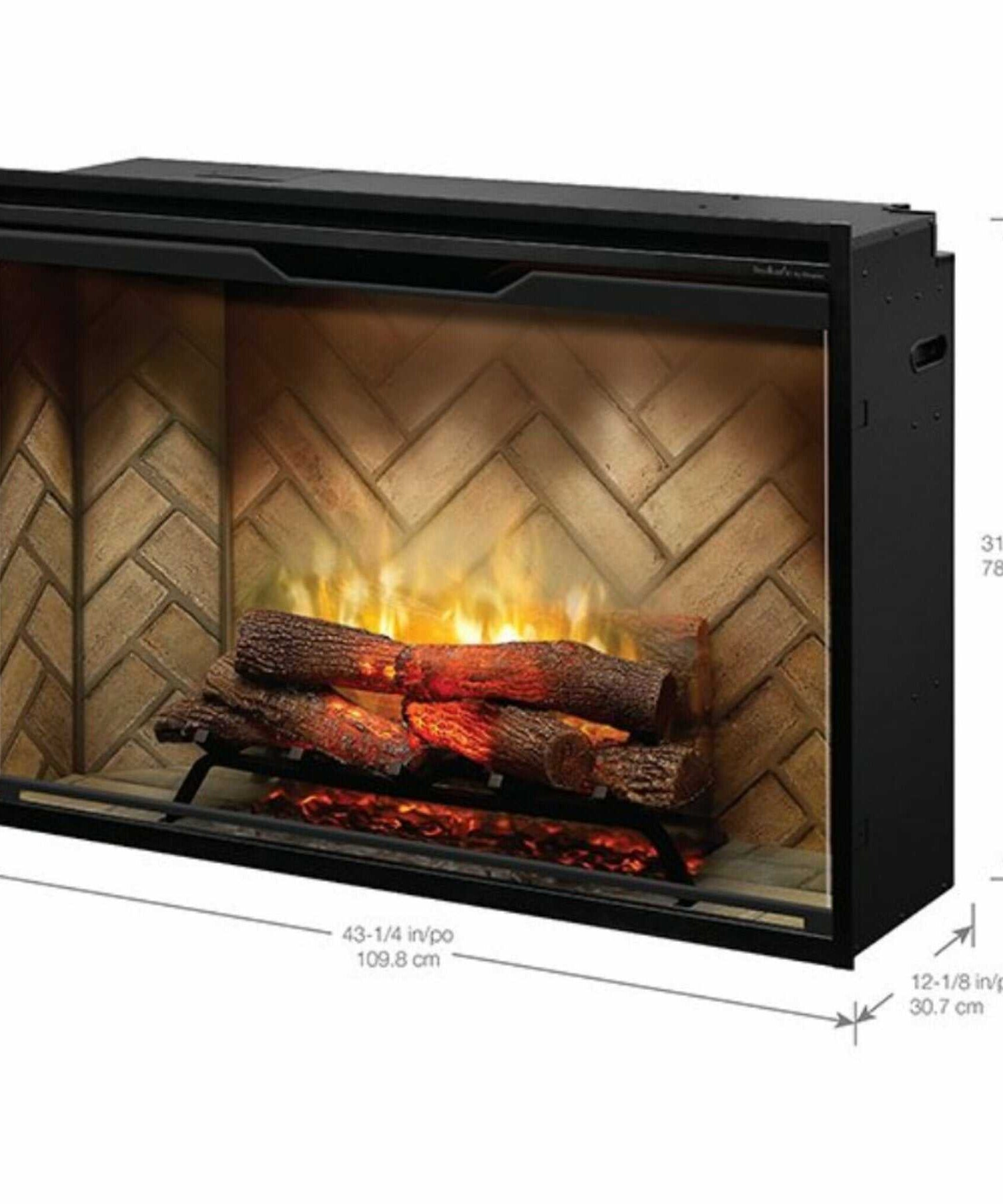 Dimplex Revillusion Herringbone Brick Built-In Electric Firebox With Front Glass [RBF30/36/42] (SAK12893)