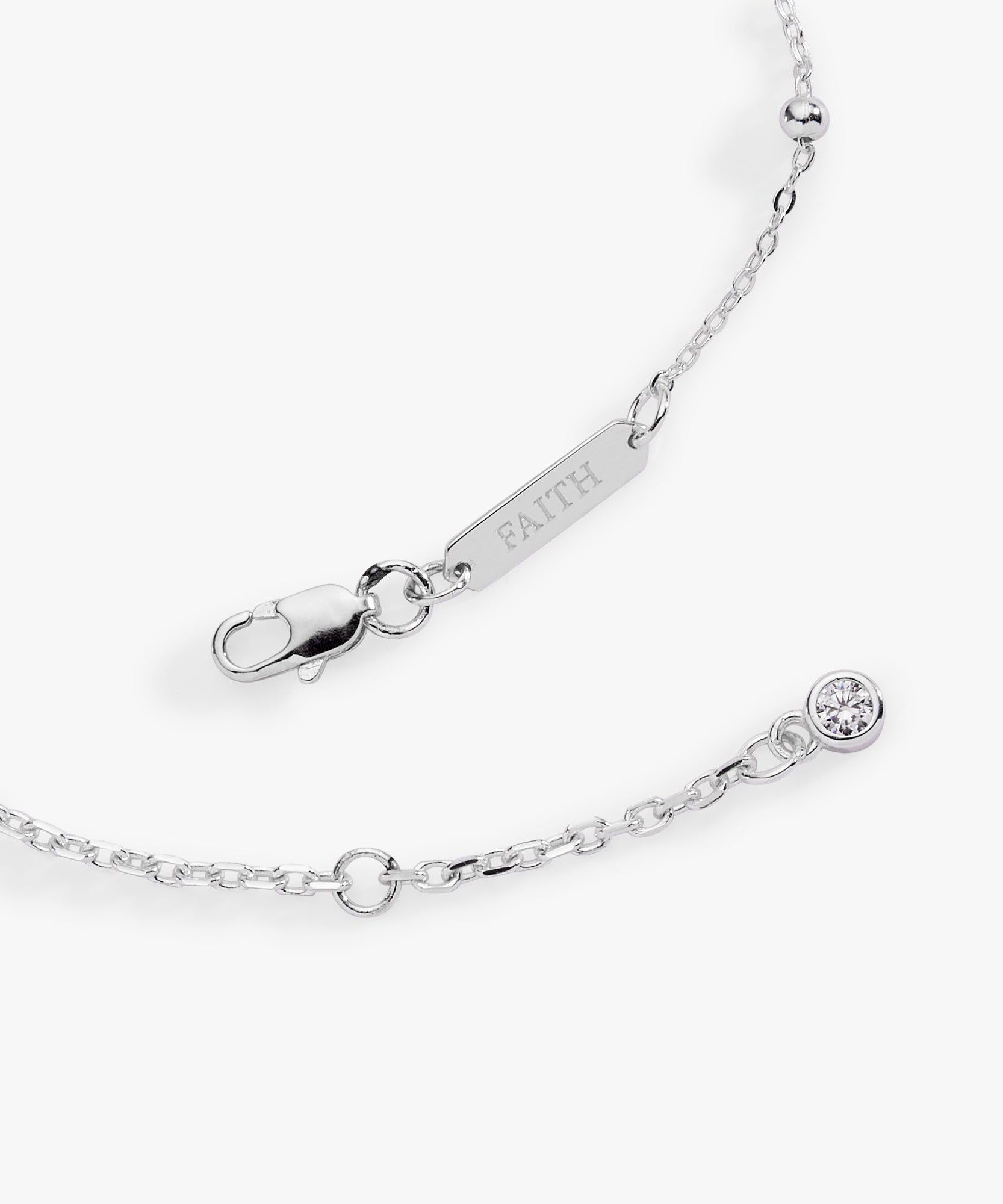 Cross Delicate Pave Crystal Beaded Strand Bracelet