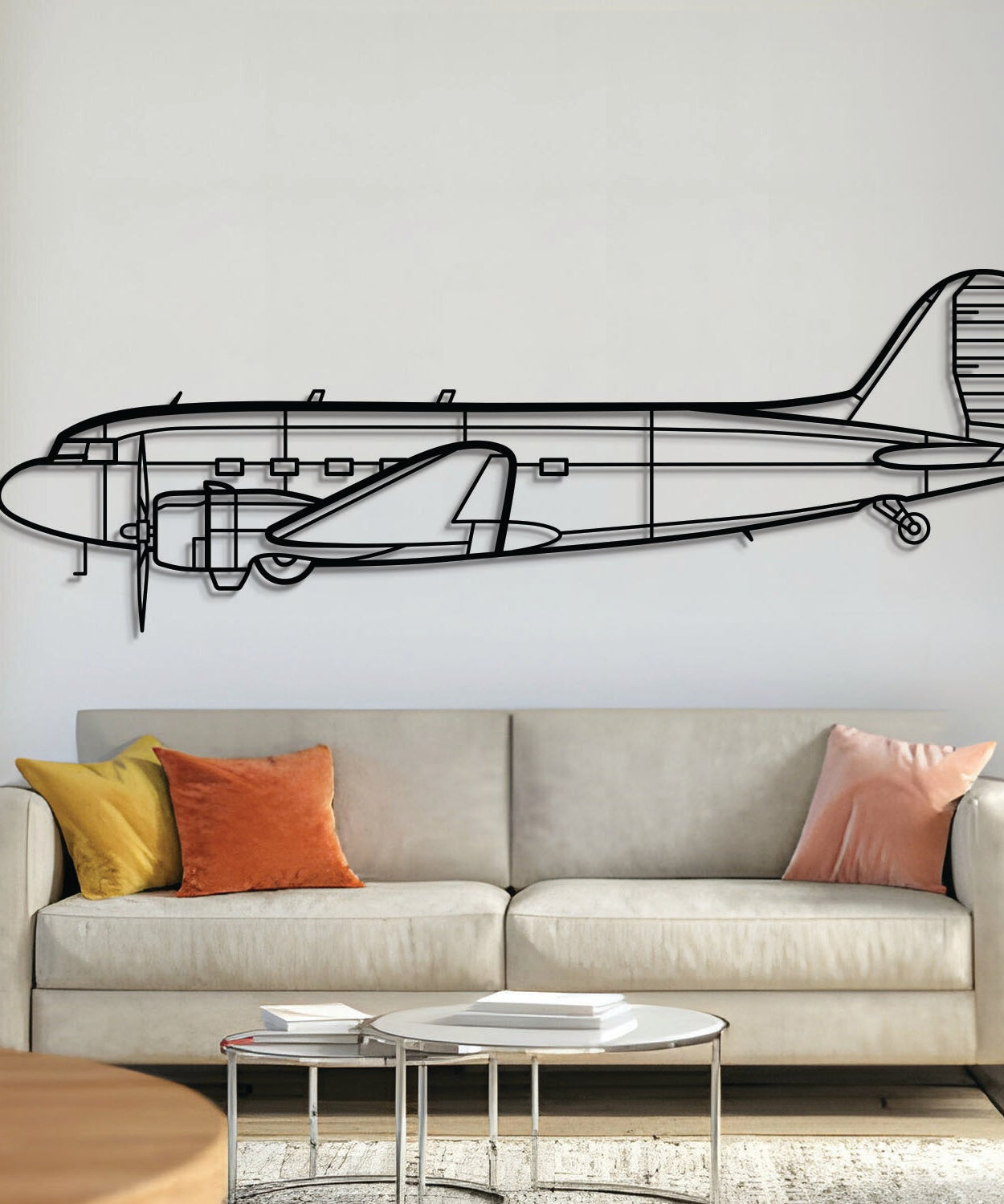 DC-3C Metallflugzeug Wandkunst - NCP0058