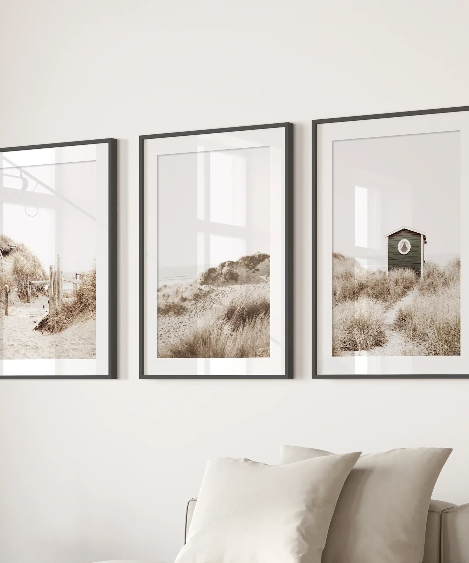 Minimalist Coastal Gallery Wall. Beige Beach Decor Set