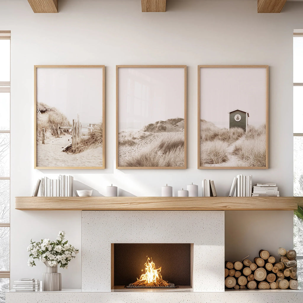 Minimalist Coastal Gallery Wall. Beige Beach Decor Set