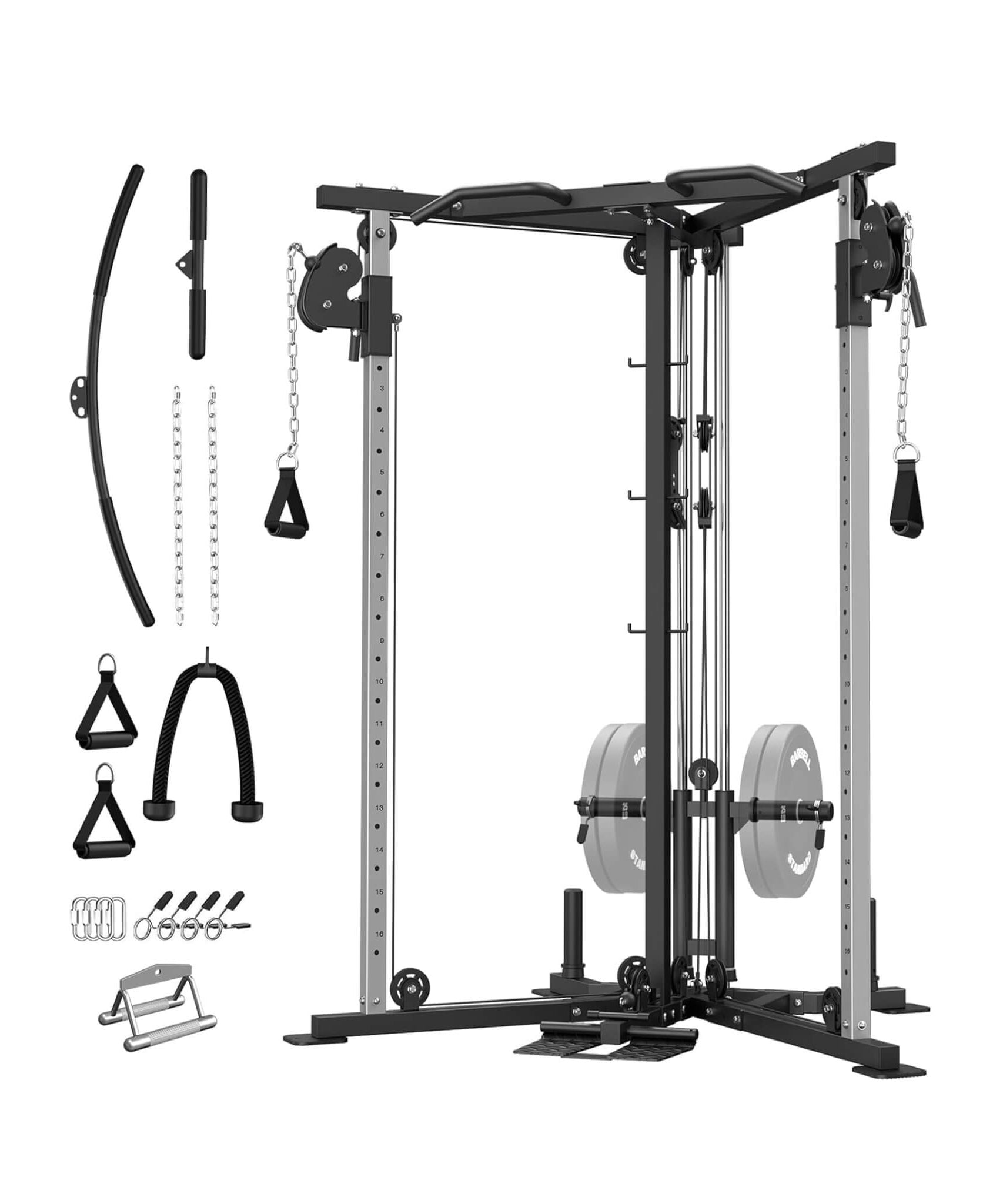 Rovix Dual Pulley Cable Crossover Machine With Pull Up And LAT Bar (SAK98124)