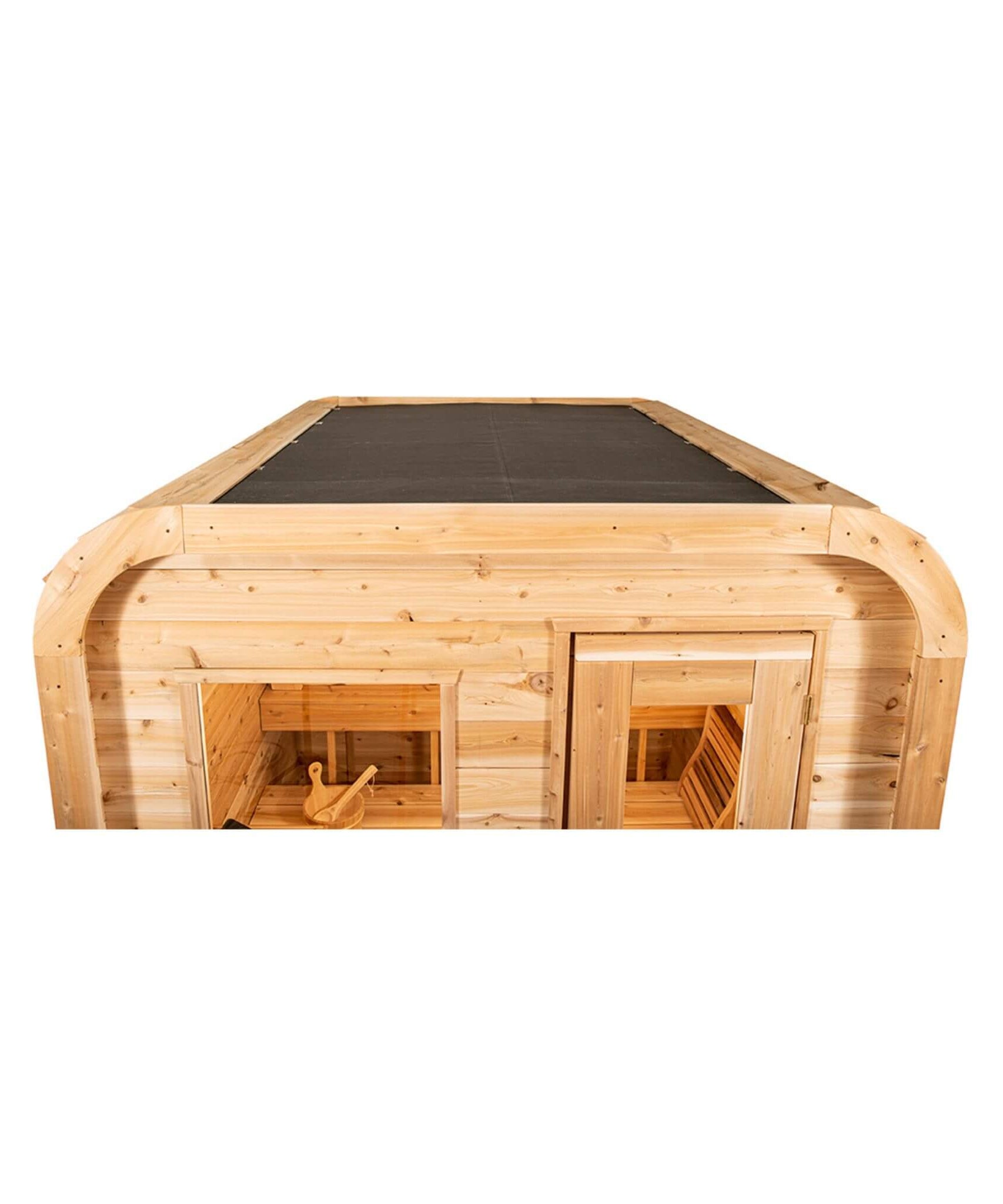 Dundalk Leisurecraft 4-Person Canadian Timber Luna Cube Sauna With Sloped Roof And Front Window [CTC22LU] (SAK96475)
