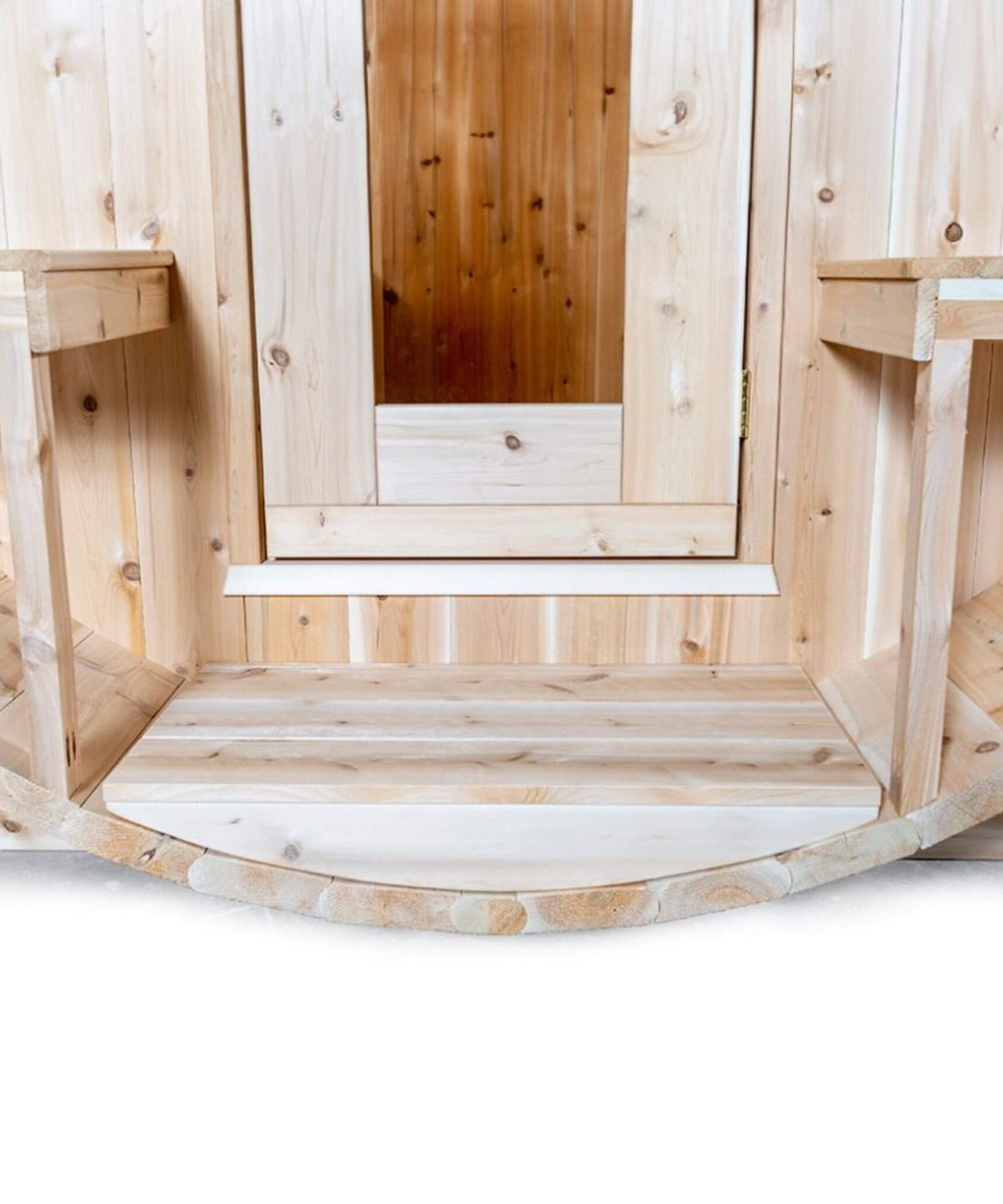 Dundalk Leisurecraft 4-Person Canadian Timber Serenity Barrel Sauna With Solid Wood Benches [CTC2245W] (SAK94862)