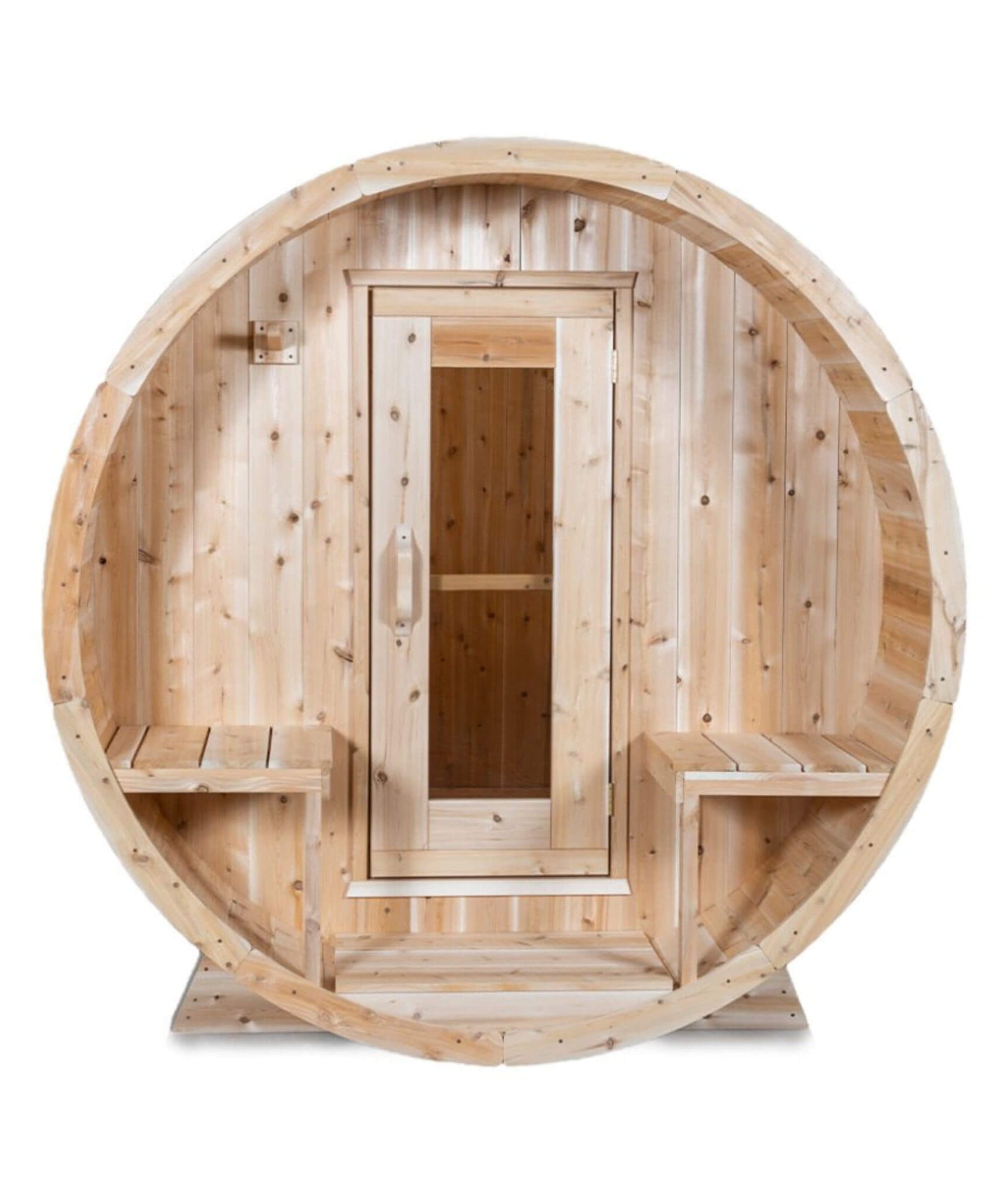 Dundalk Leisurecraft 4-Person Canadian Timber Serenity Barrel Sauna With Solid Wood Benches [CTC2245W] (SAK94862)