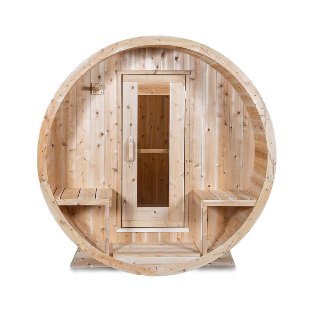 Dundalk Leisurecraft 4-Person Canadian Timber Serenity Barrel Sauna With Solid Wood Benches [CTC2245W] (SAK94862)