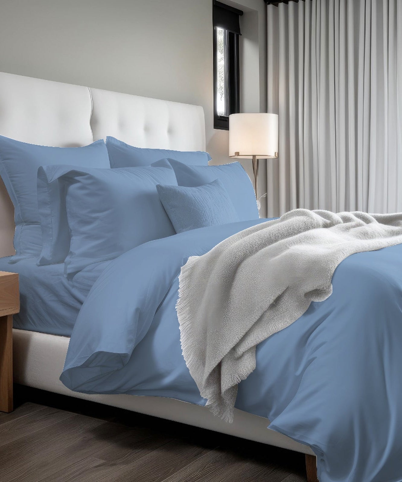 400TC Cotton Sateen Solid Duvet Cover Set