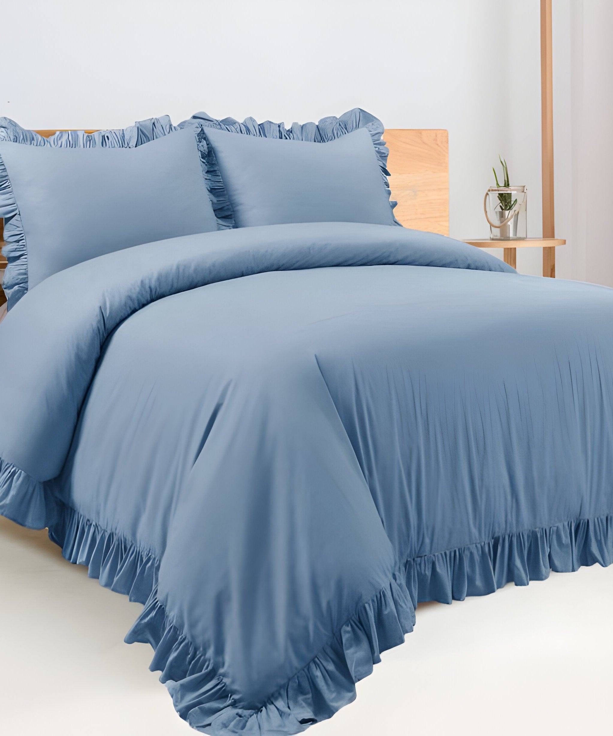 400TC Cotton Sateen Ruffle Duvet Cover Set