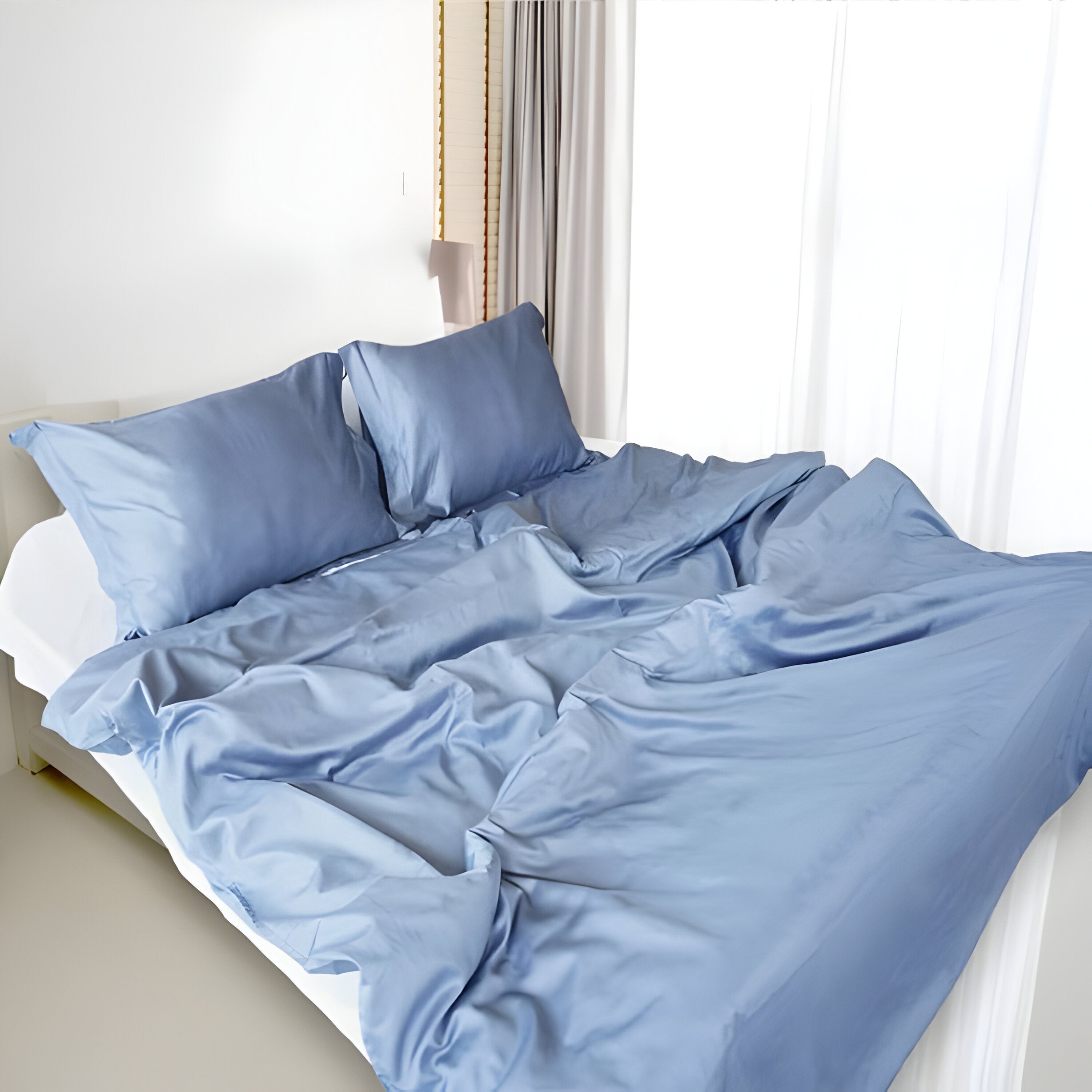 400TC Cotton Sateen Solid Duvet Cover Set