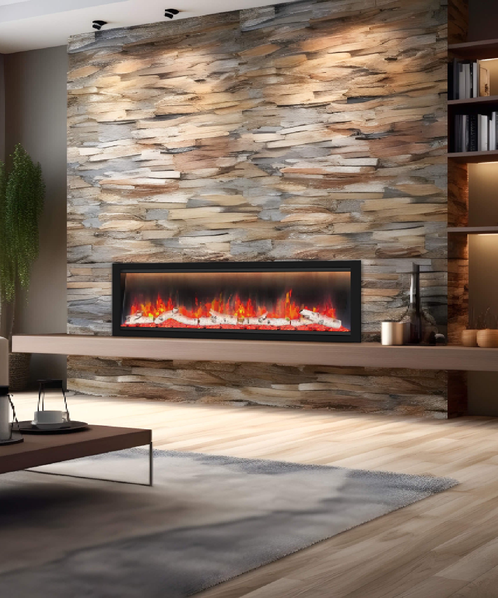 Dynasty Allegro 68-Inch Smart Linear Electric Fireplace With Remote Control [DY-BFM68] (SAK87415)