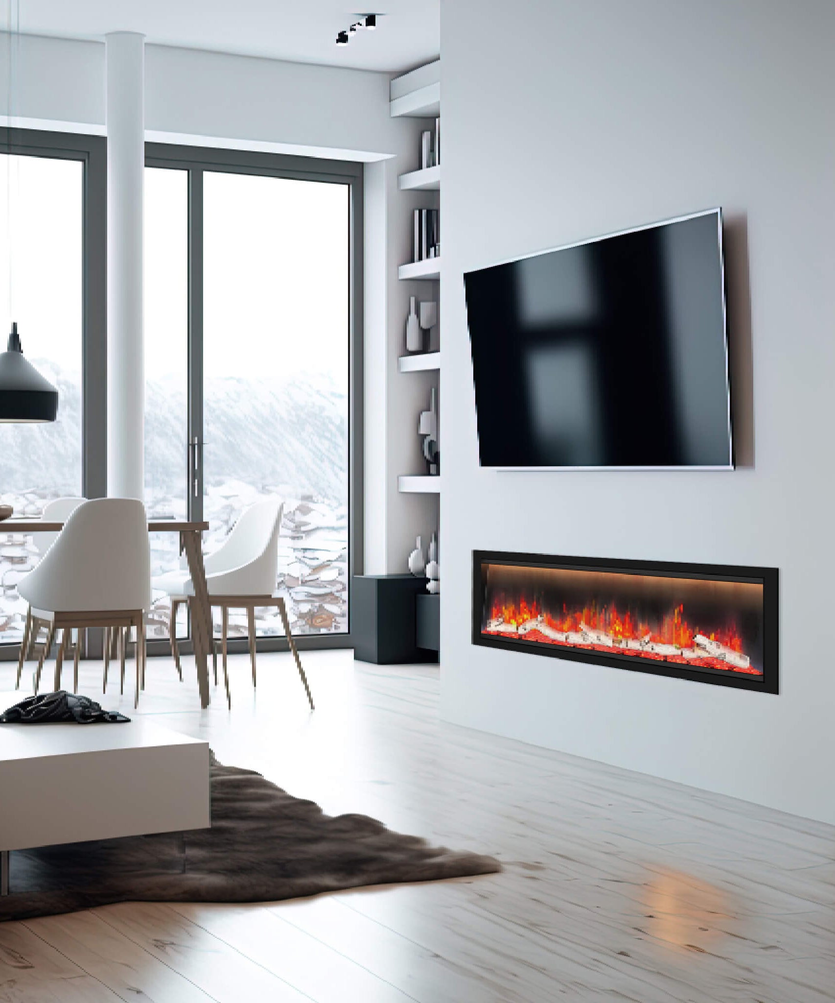 Dynasty Allegro 68-Inch Smart Linear Electric Fireplace With Remote Control [DY-BFM68] (SAK87415)