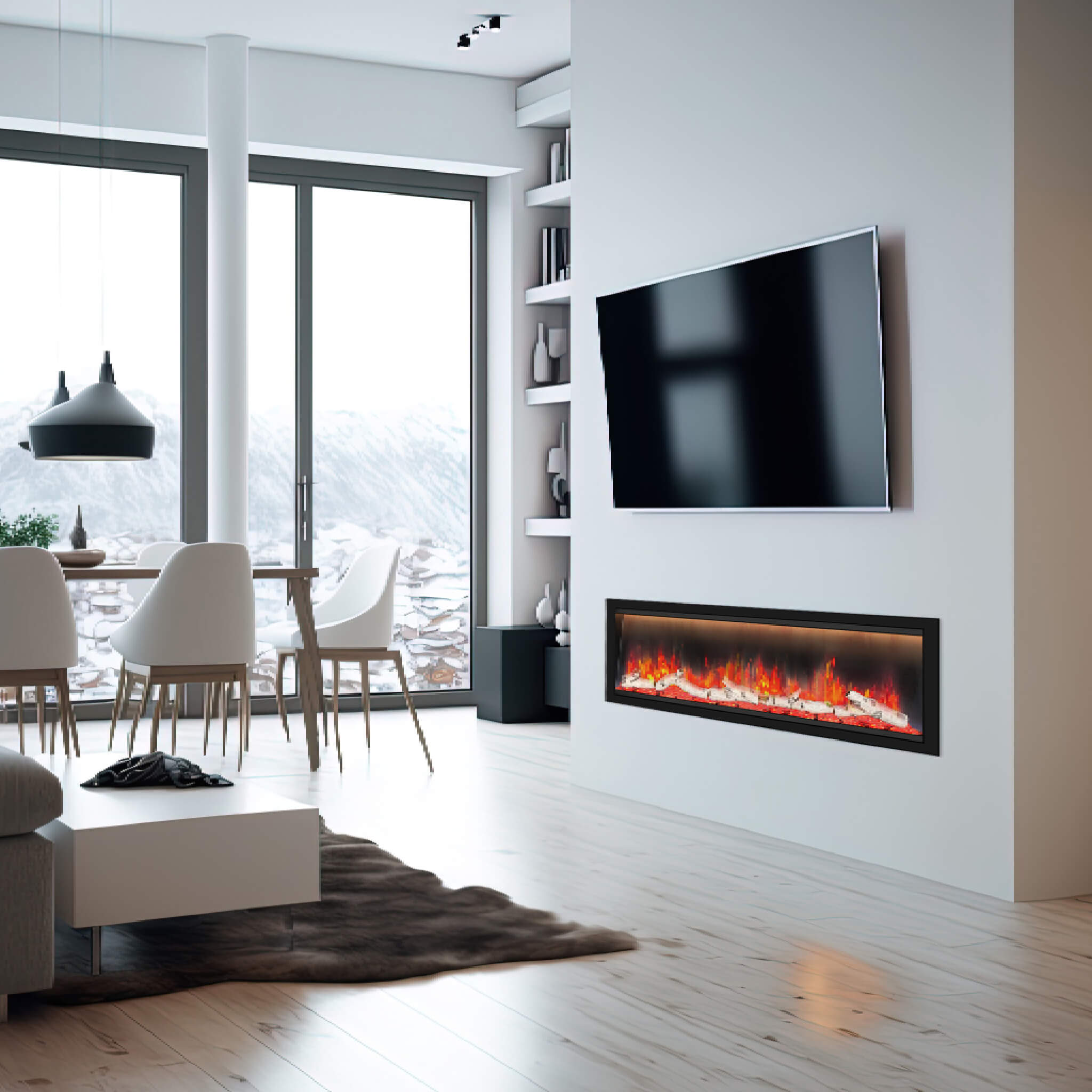 Dynasty Allegro 68-Inch Smart Linear Electric Fireplace With Remote Control [DY-BFM68] (SAK87415)