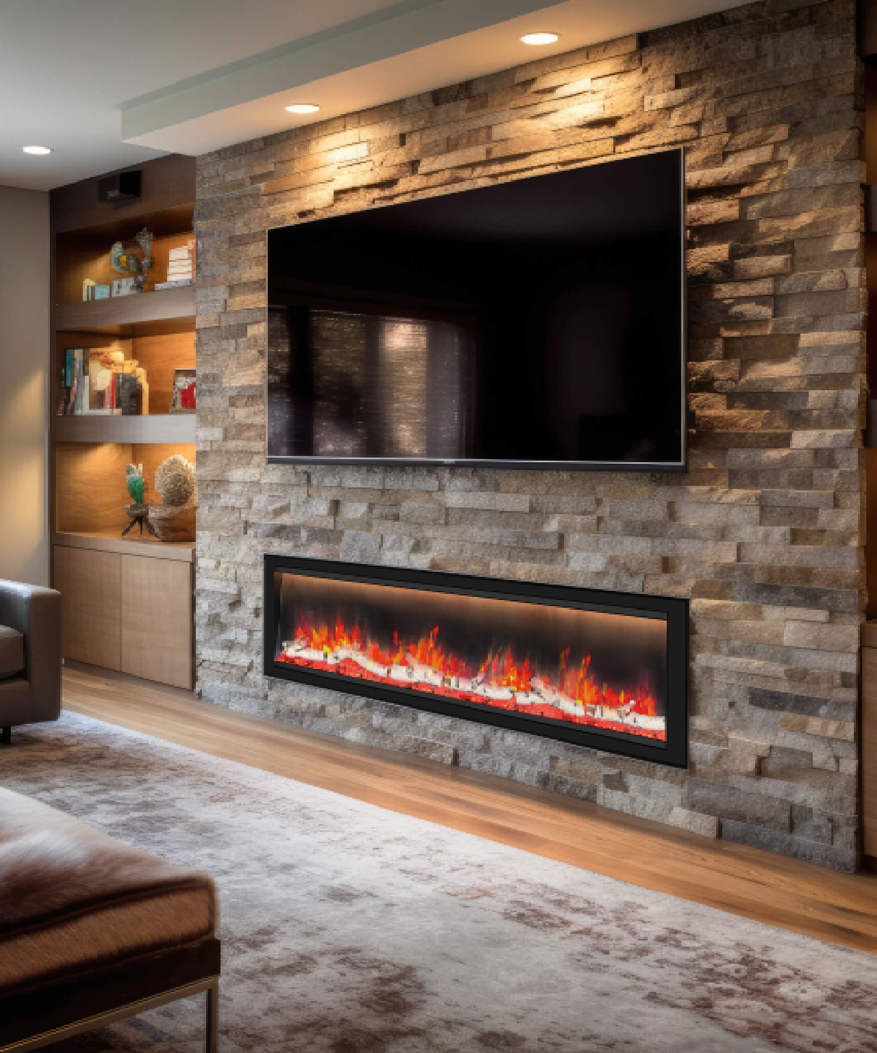 Dynasty Allegro 76-Inch Black Smart Linear Electric Fireplace [DY-BFM76] (SAK56392)