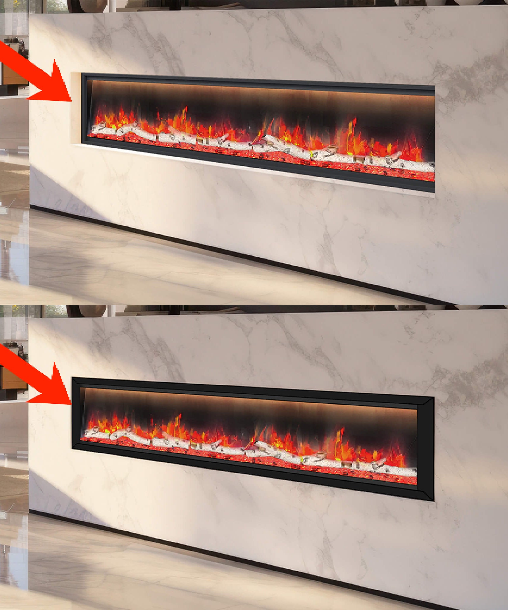 Dynasty Allegro 76-Inch Black Smart Linear Electric Fireplace [DY-BFM76] (SAK56392)