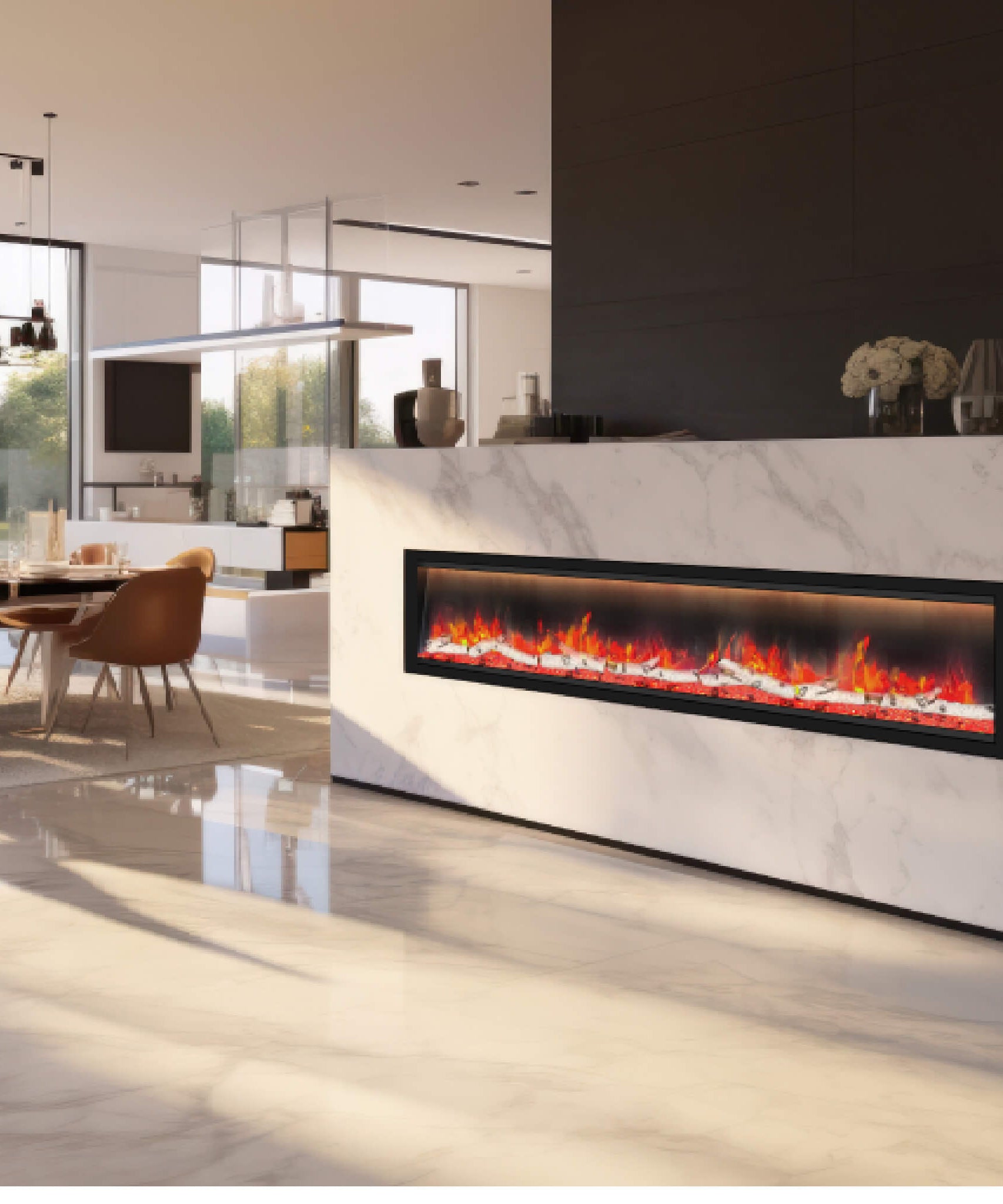 Dynasty Allegro 82-Inch Flush Mount Smart Linear Electric Fireplace [DY-BFM82] (SAK29014)