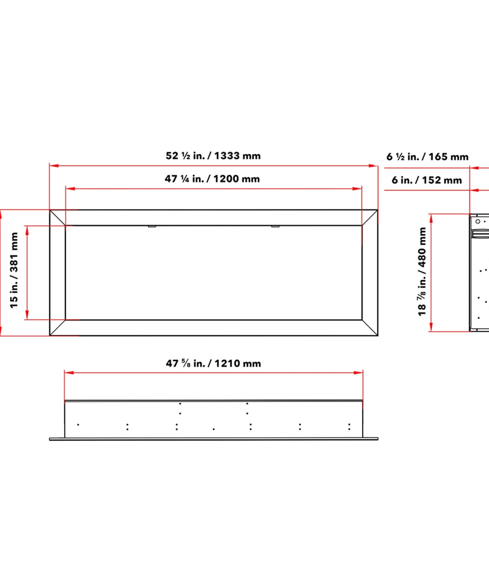 Dynasty Cascade 52-Inch Recessed Smart Linear Electric Fireplace With Dynasty App [DY-BTX52] (SAK73485)