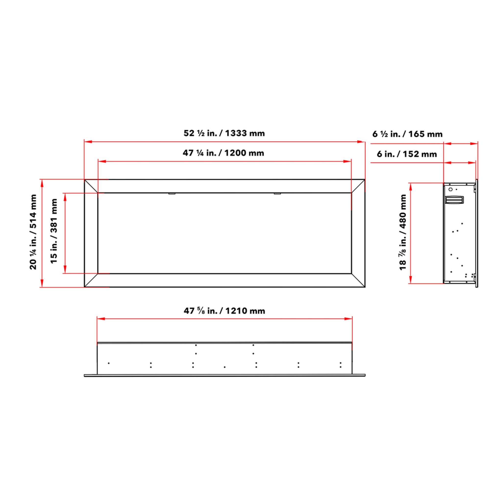 Dynasty Cascade 52-Inch Recessed Smart Linear Electric Fireplace With Dynasty App [DY-BTX52] (SAK73485)