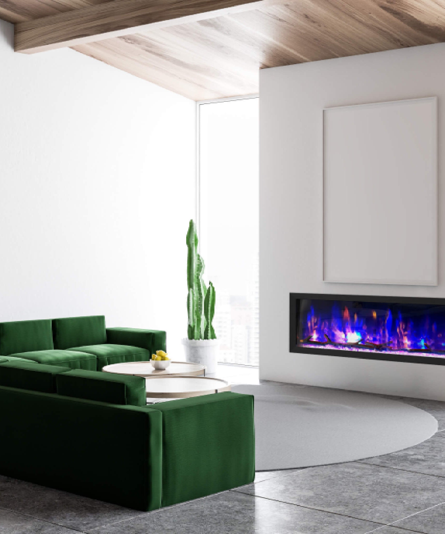 Dynasty Cascade 52-Inch Recessed Smart Linear Electric Fireplace With Dynasty App [DY-BTX52] (SAK73485)