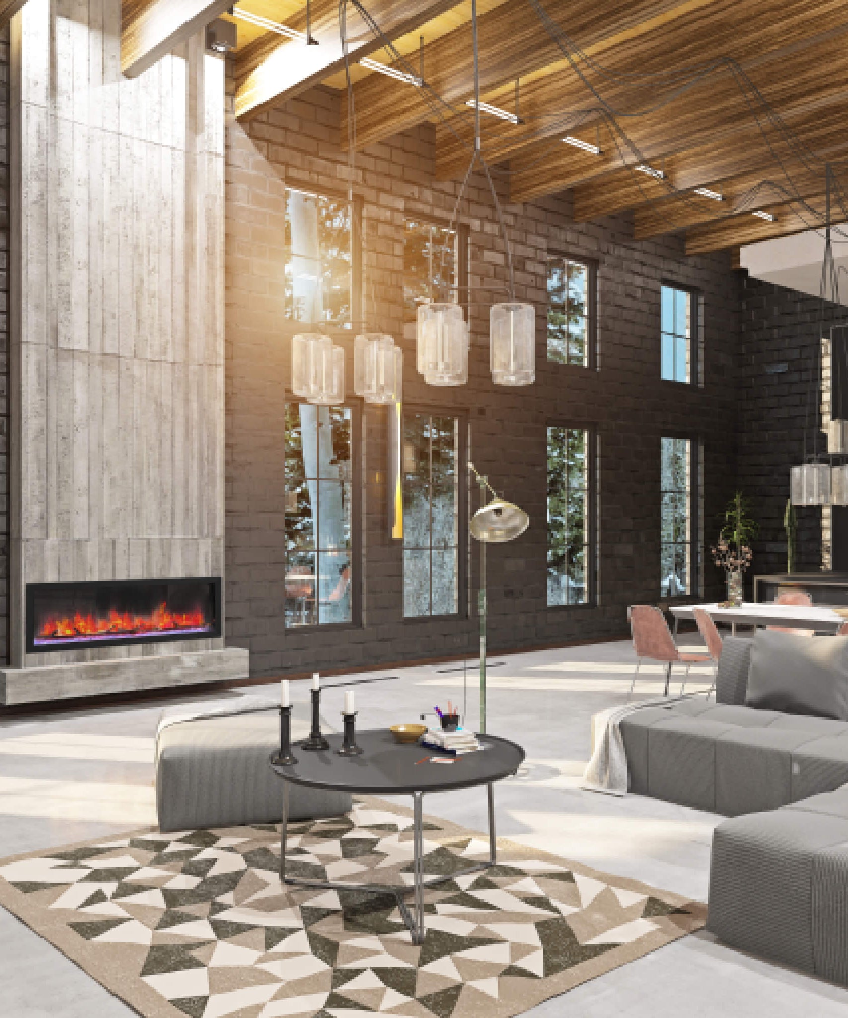 Dynasty Cascade 52-Inch Recessed Smart Linear Electric Fireplace With Dynasty App [DY-BTX52] (SAK73485)