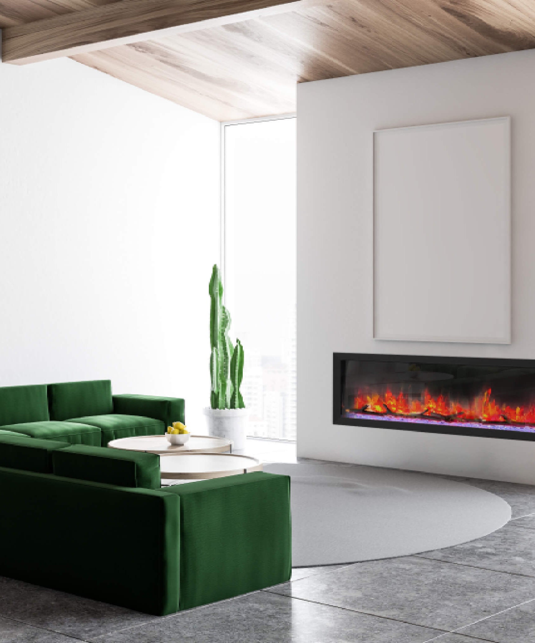 Dynasty Cascade 52-Inch Recessed Smart Linear Electric Fireplace With Dynasty App [DY-BTX52] (SAK73485)