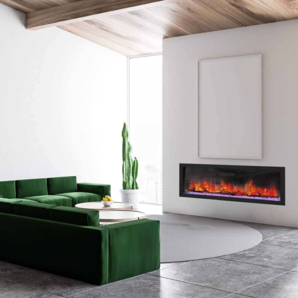 Dynasty Cascade 52-Inch Recessed Smart Linear Electric Fireplace With Dynasty App [DY-BTX52] (SAK73485)