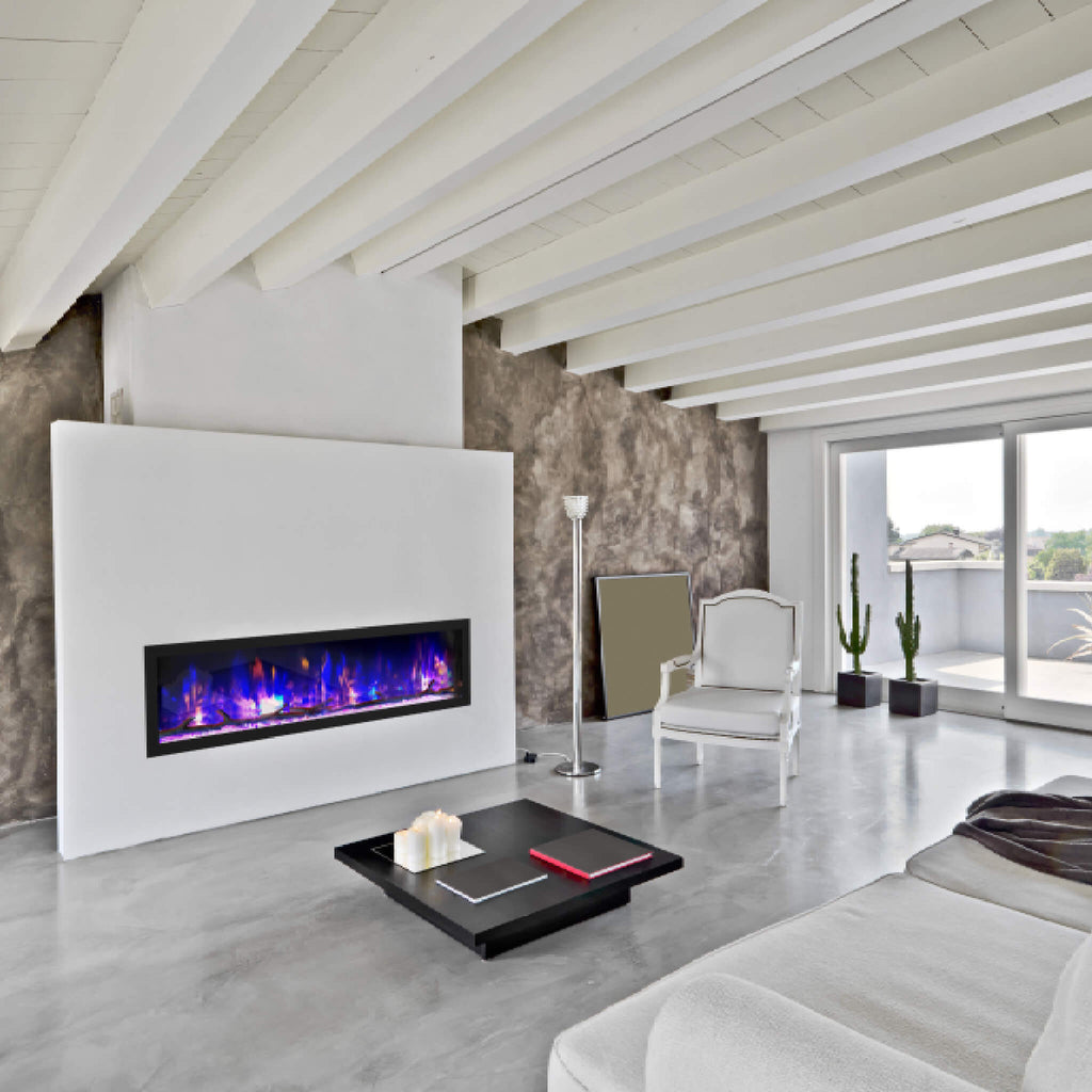 Dynasty Cascade 64-Inch Smart Linear Electric Fireplace With Front Facing Heater [DY-BTX64] (SAK15932)