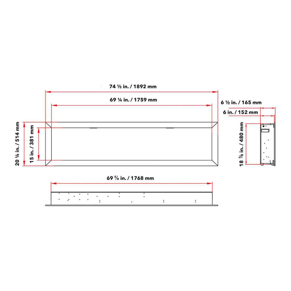 Dynasty Cascade 74-Inch Smart Linear Electric Fireplace [DY-BTX74] (SAK61984)