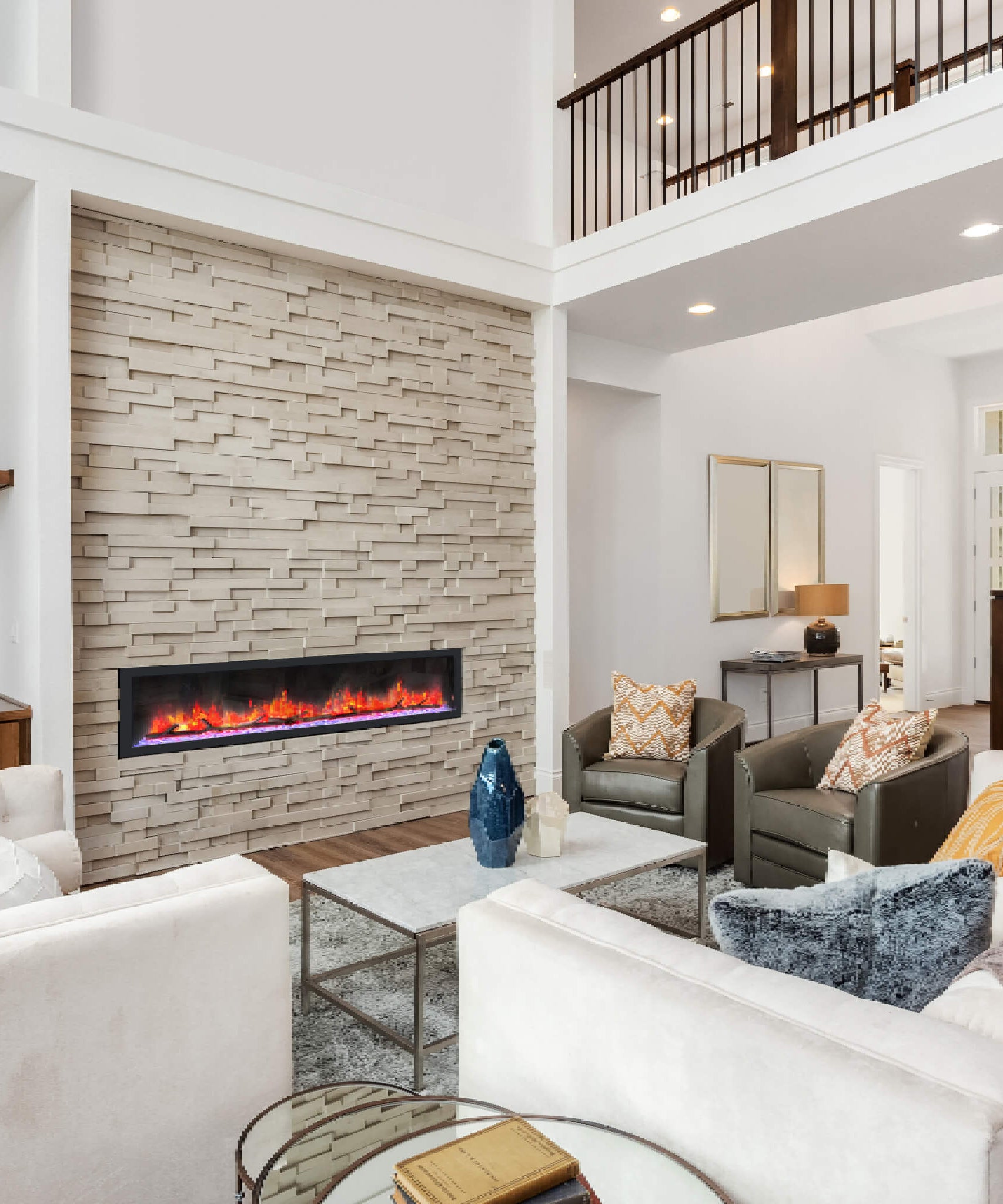 Dynasty Cascade 74-Inch Smart Linear Electric Fireplace [DY-BTX74] (SAK61984)