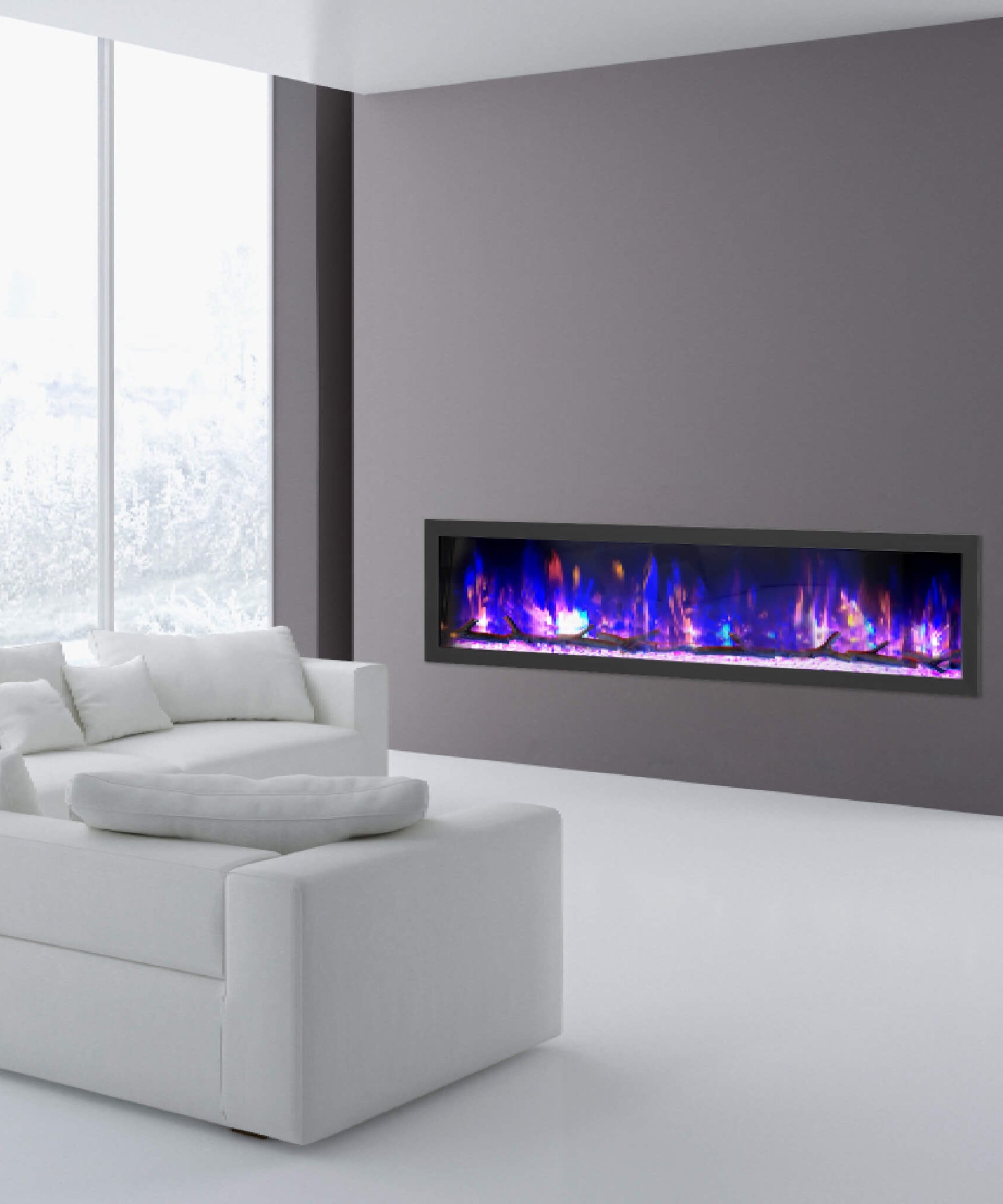 Dynasty Cascade 74-Inch Smart Linear Electric Fireplace [DY-BTX74] (SAK61984)