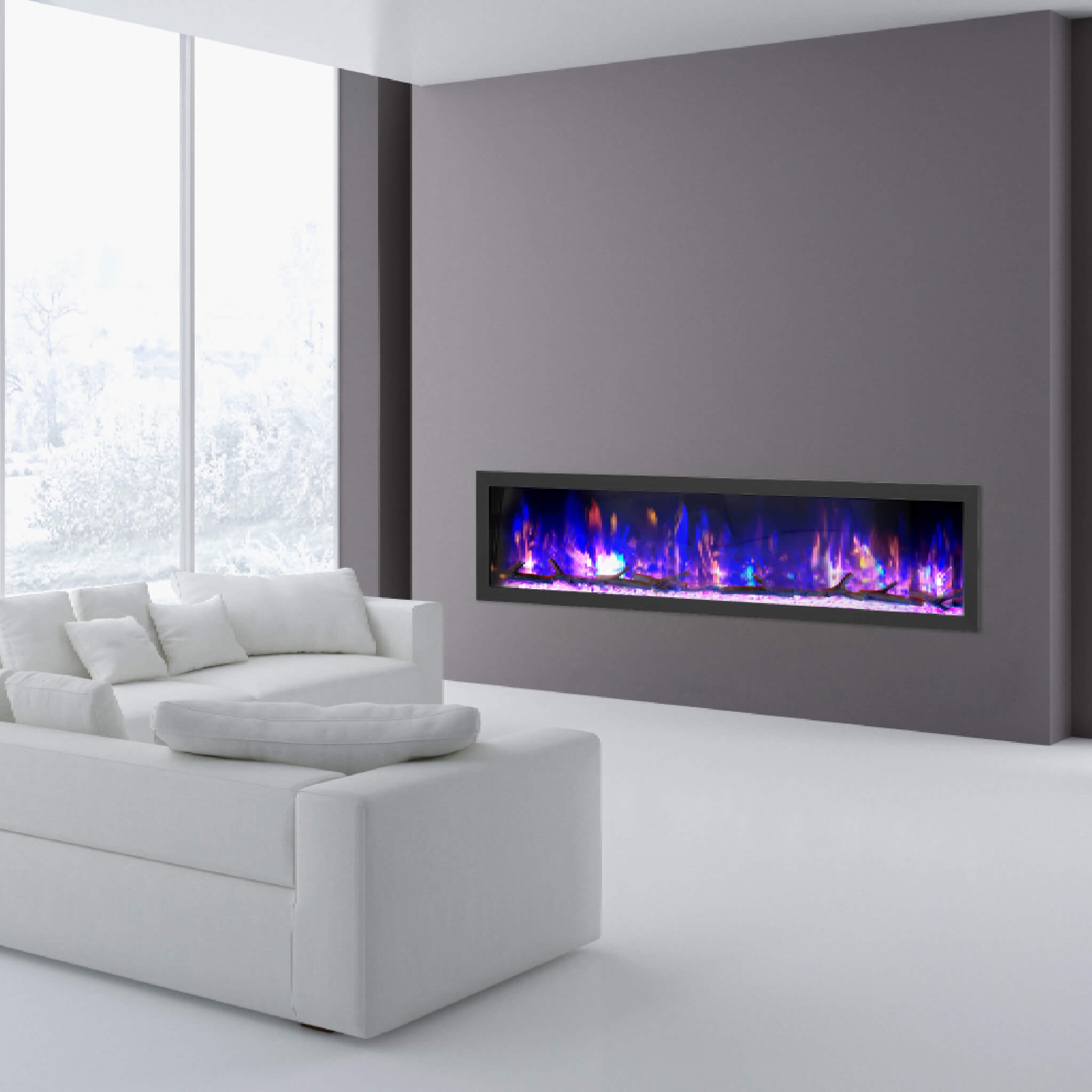 Dynasty Cascade 74-Inch Smart Linear Electric Fireplace [DY-BTX74] (SAK61984)