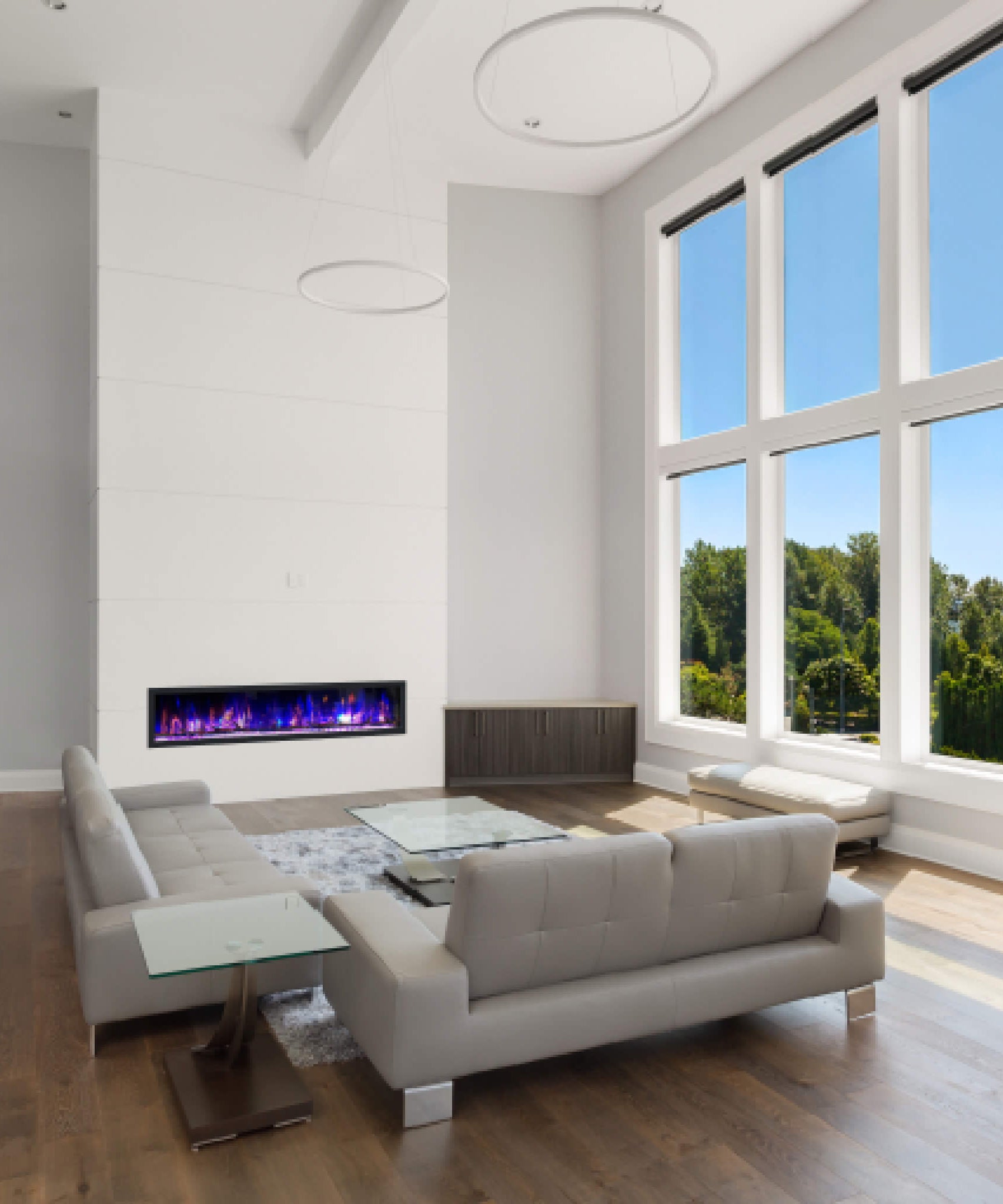 Dynasty Cascade 74-Inch Smart Linear Electric Fireplace [DY-BTX74] (SAK61984)