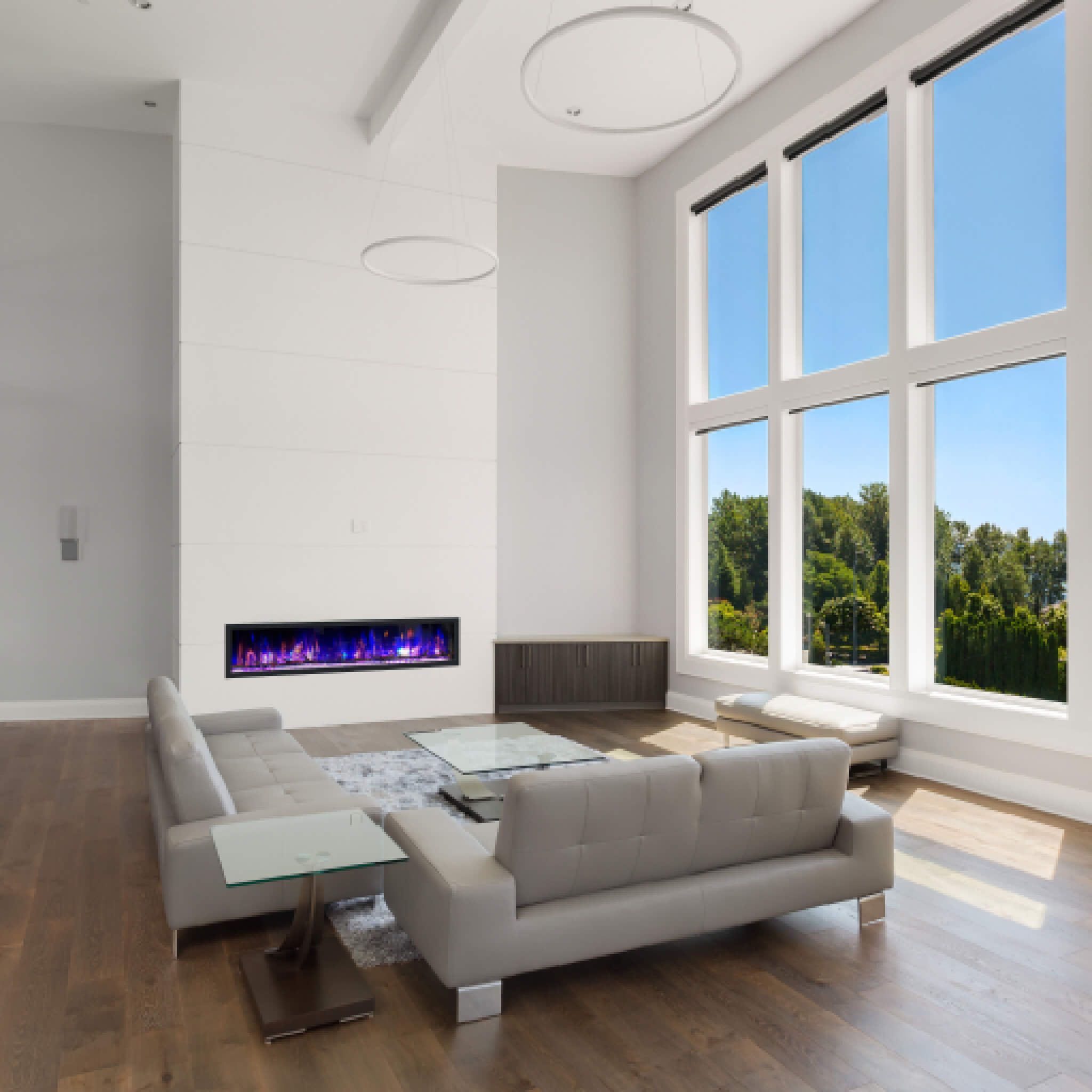 Dynasty Cascade 74-Inch Smart Linear Electric Fireplace [DY-BTX74] (SAK61984)