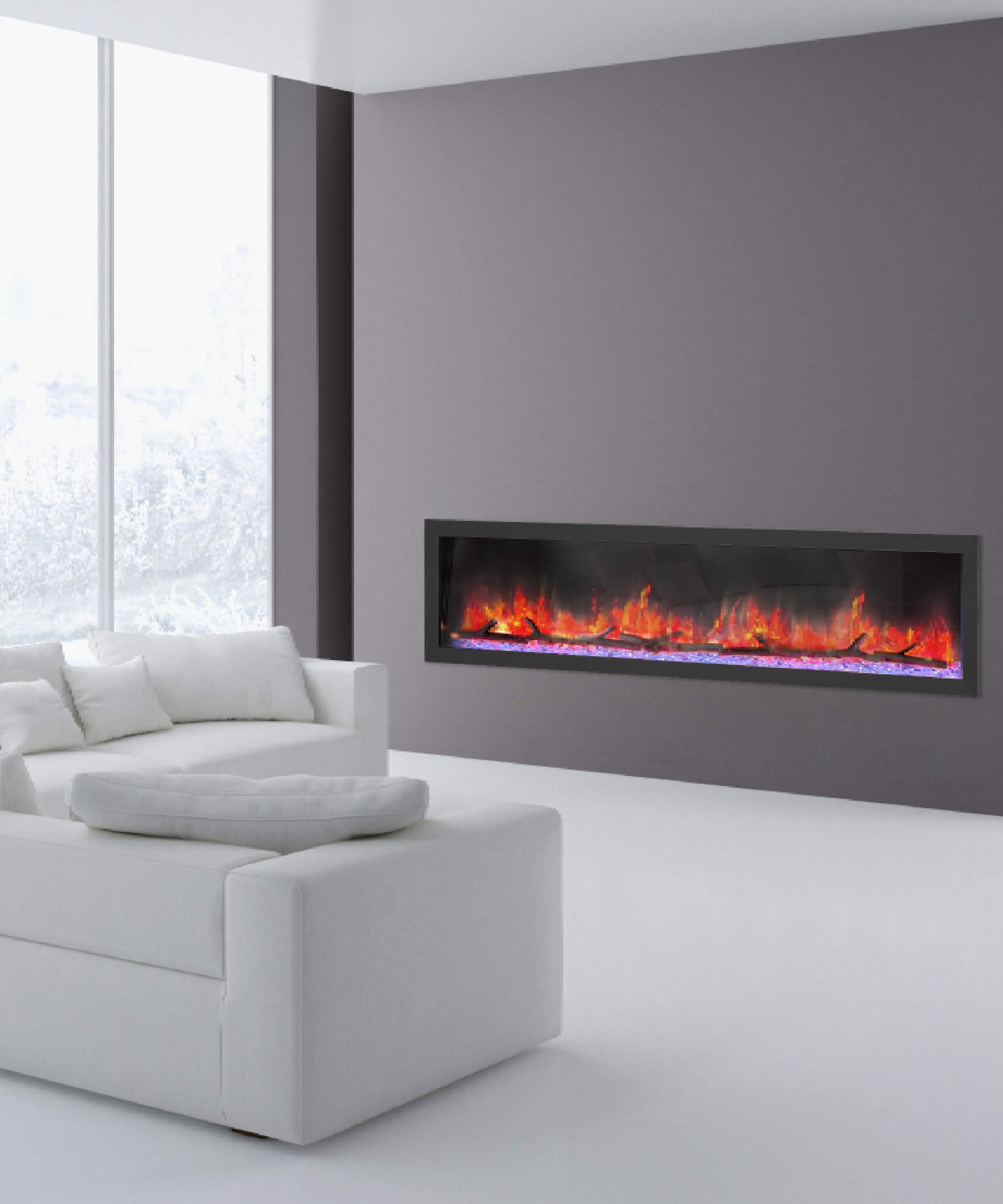 Dynasty Cascade 74-Inch Smart Linear Electric Fireplace [DY-BTX74] (SAK61984)