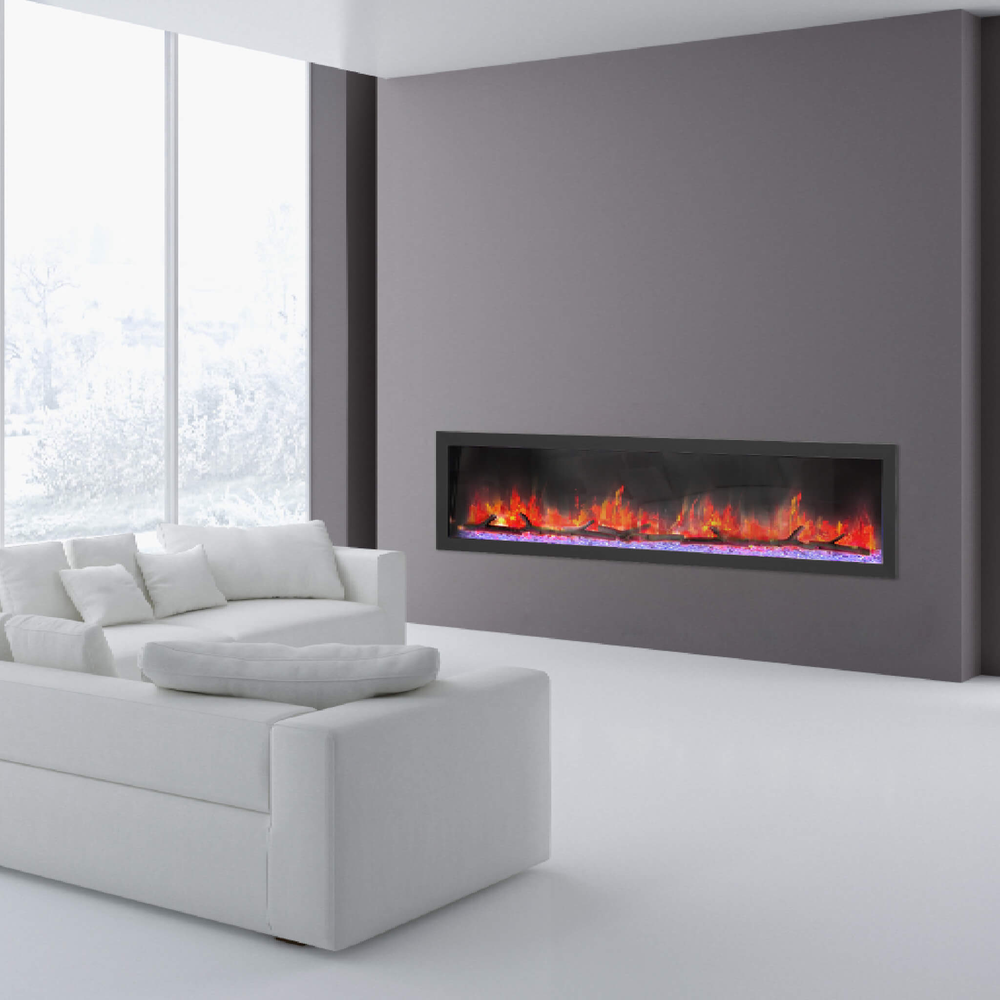 Dynasty Cascade 74-Inch Smart Linear Electric Fireplace [DY-BTX74] (SAK61984)