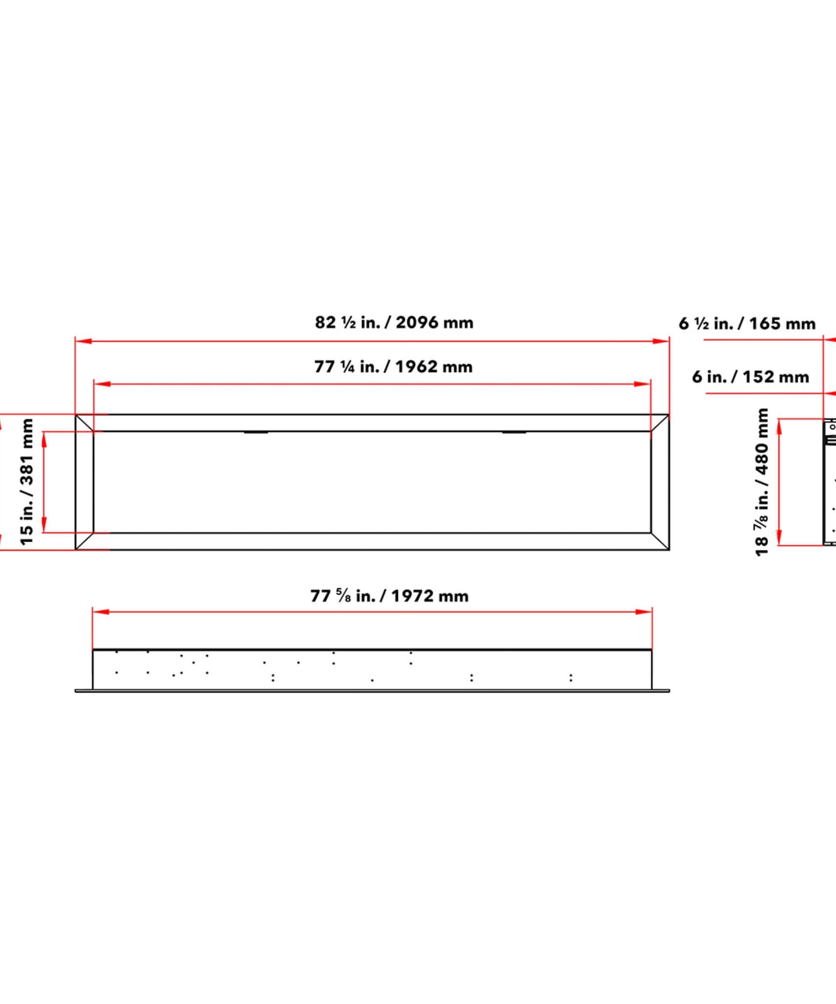 Dynasty Cascade 82-Inch Recessed Linear Electric Fireplace [DY-BTX82] (SAK30567)