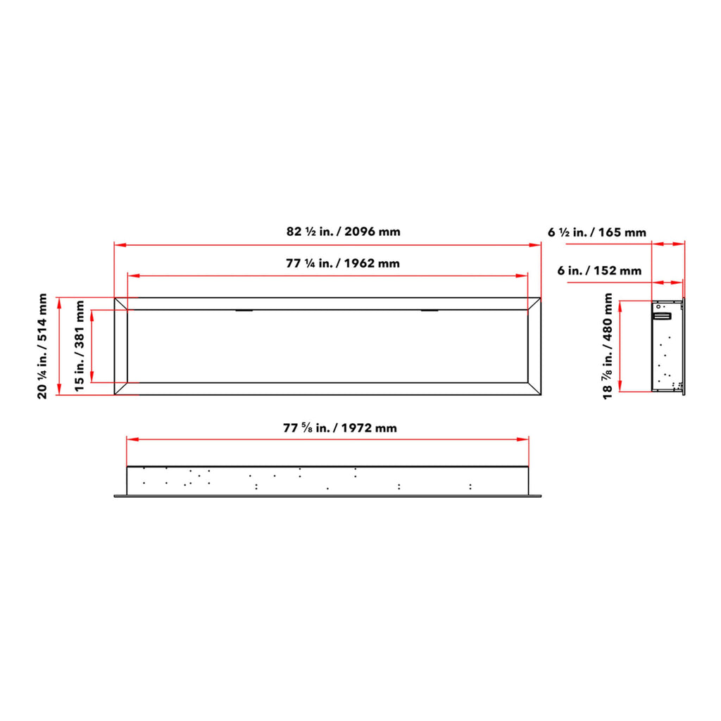 Dynasty Cascade 82-Inch Recessed Linear Electric Fireplace [DY-BTX82] (SAK30567)