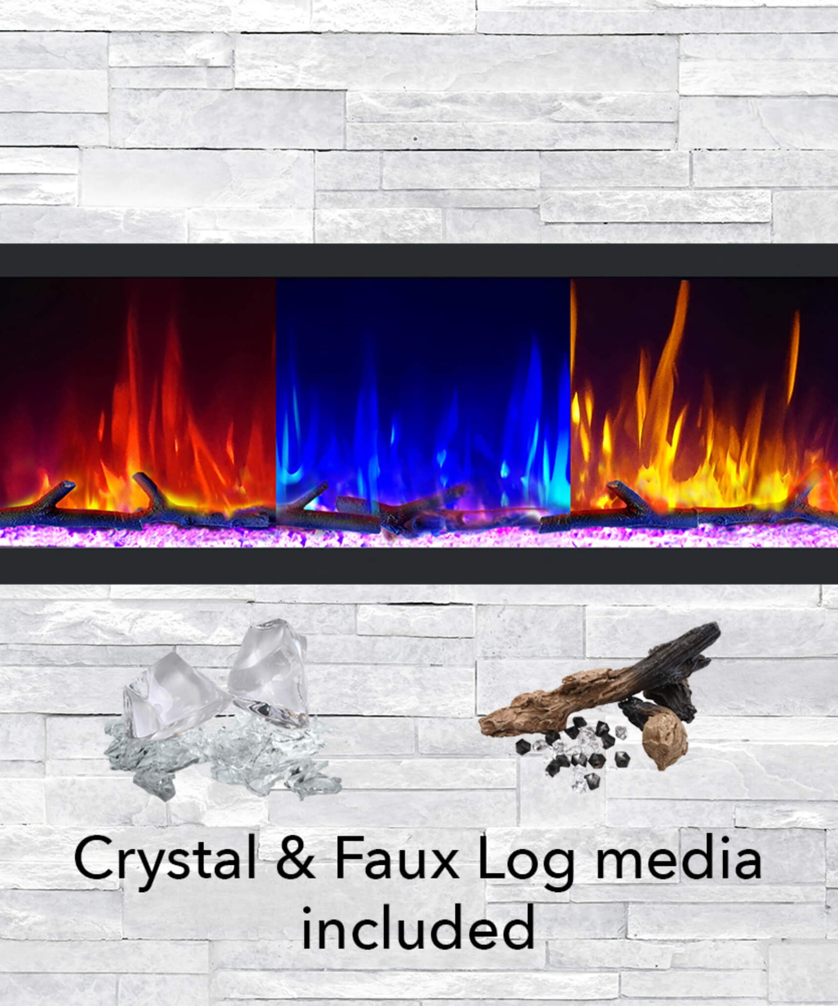 Dynasty Cascade 52-Inch Recessed Smart Linear Electric Fireplace With Dynasty App [DY-BTX52] (SAK73485)