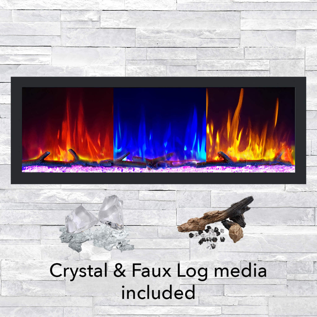 Dynasty Cascade 64-Inch Smart Linear Electric Fireplace With Front Facing Heater [DY-BTX64] (SAK15932)