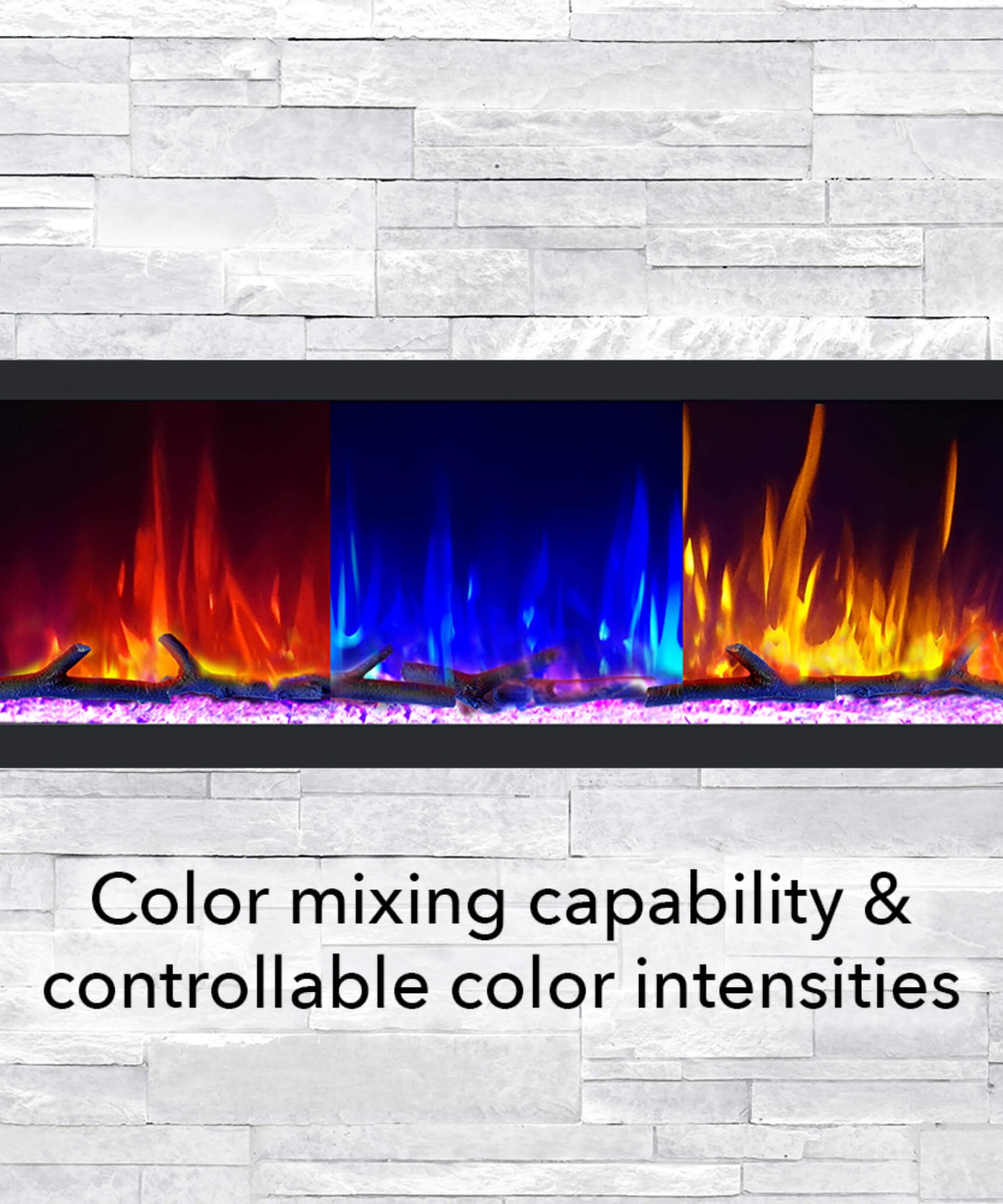Dynasty Cascade 52-Inch Recessed Smart Linear Electric Fireplace With Dynasty App [DY-BTX52] (SAK73485)