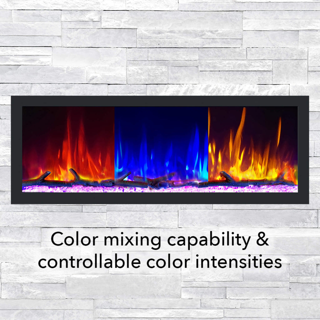 Dynasty Cascade 52-Inch Recessed Smart Linear Electric Fireplace With Dynasty App [DY-BTX52] (SAK73485)