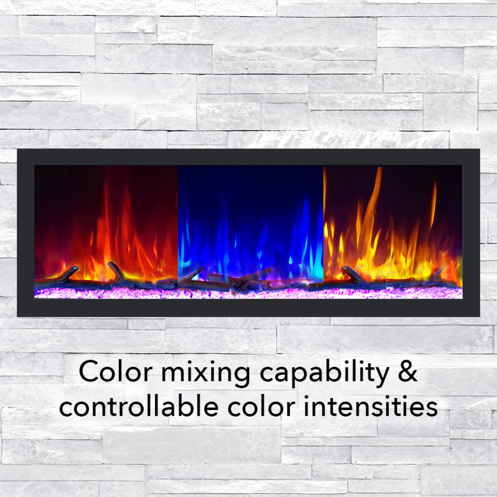 Dynasty Cascade 52-Inch Recessed Smart Linear Electric Fireplace With Dynasty App [DY-BTX52] (SAK73485)