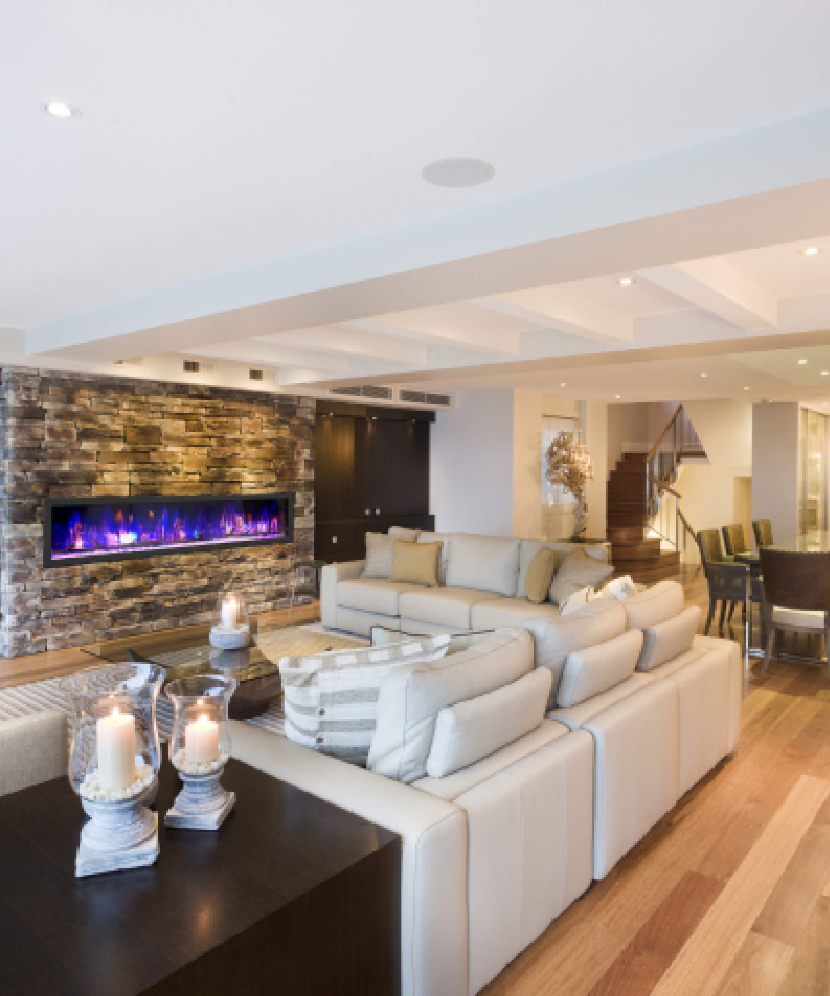 Dynasty Cascade 82-Inch Recessed Linear Electric Fireplace [DY-BTX82] (SAK30567)