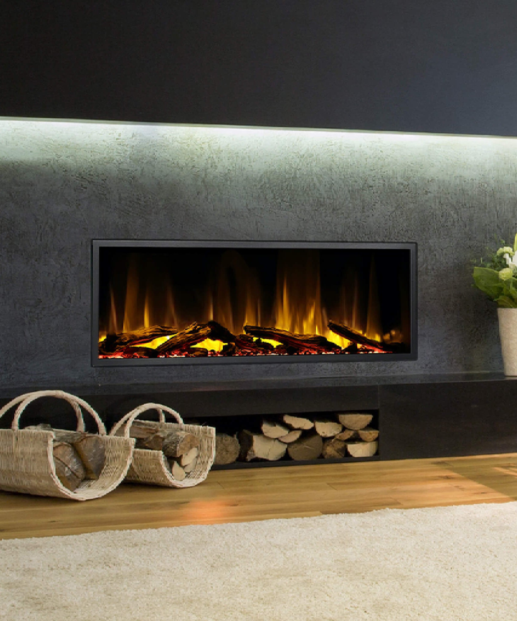 Dynasty Harmony 45-Inch Smart Linear Electric Fireplace With Remote Control With Heater Timer Settings [DY-BEF45] (SAK78923)
