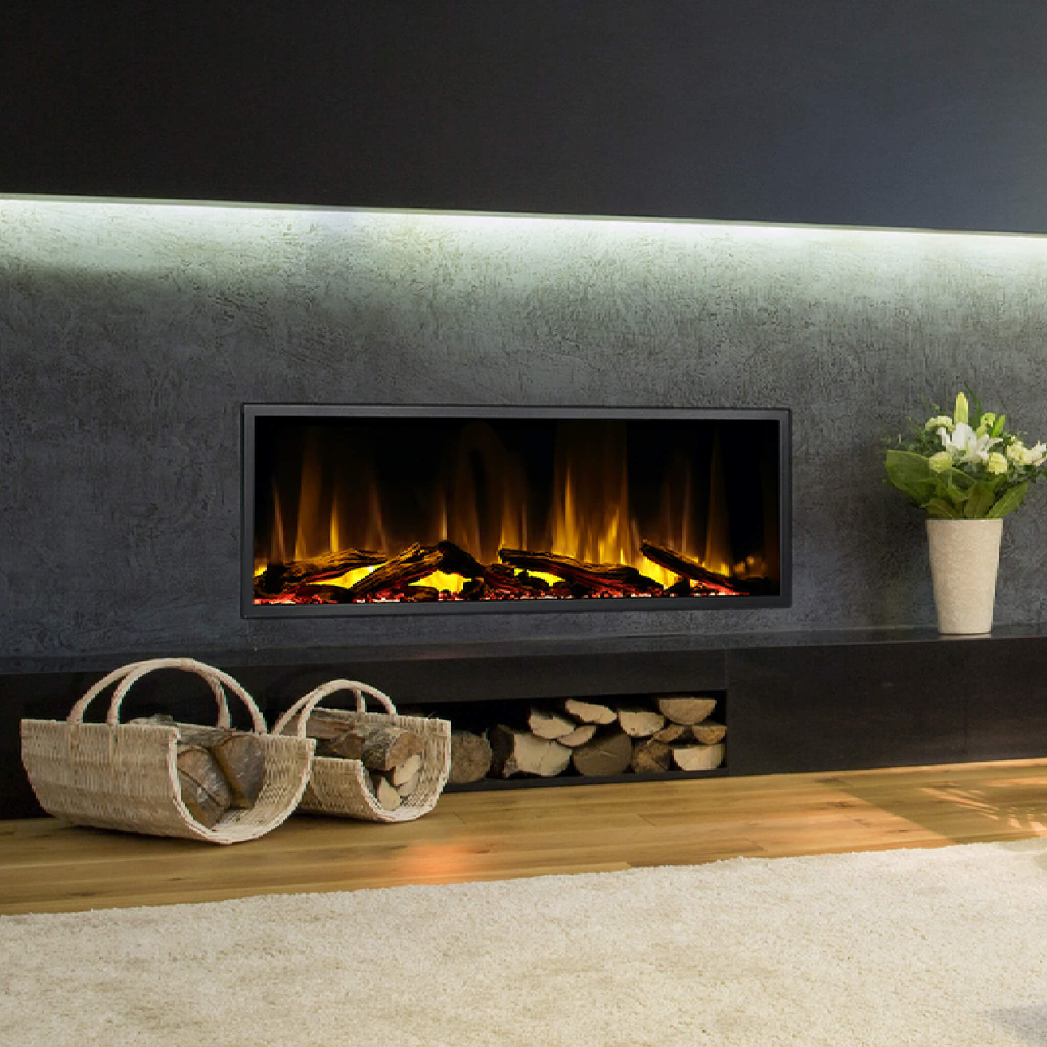 Dynasty Harmony 45-Inch Smart Linear Electric Fireplace With Remote Control With Heater Timer Settings [DY-BEF45] (SAK78923)