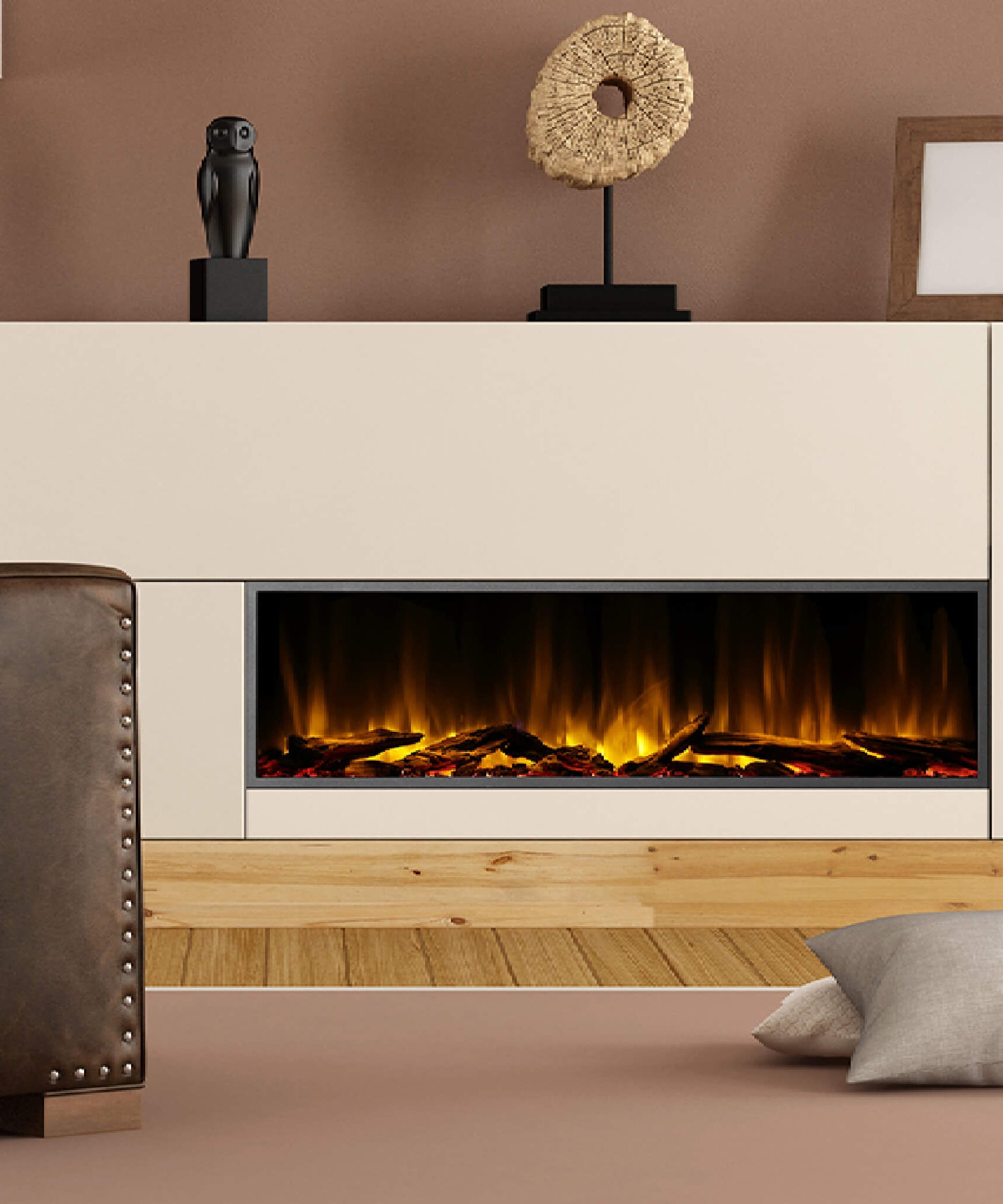 Dynasty Harmony 57-Inch Recessed Smart Linear Electric Fireplace With Remote Control [DY-BEF57] (SAK41756)