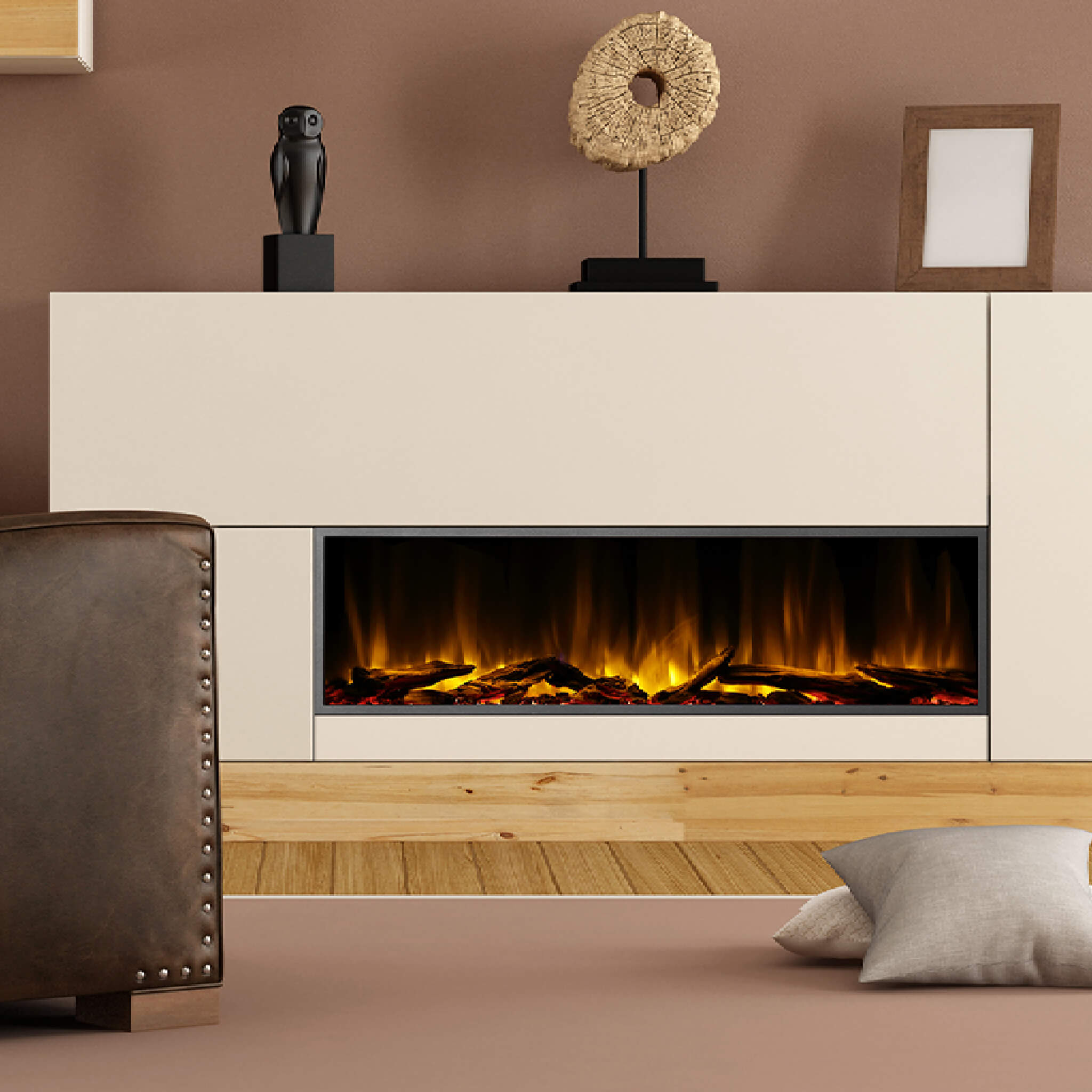 Dynasty Harmony 57-Inch Recessed Smart Linear Electric Fireplace With Remote Control [DY-BEF57] (SAK41756)